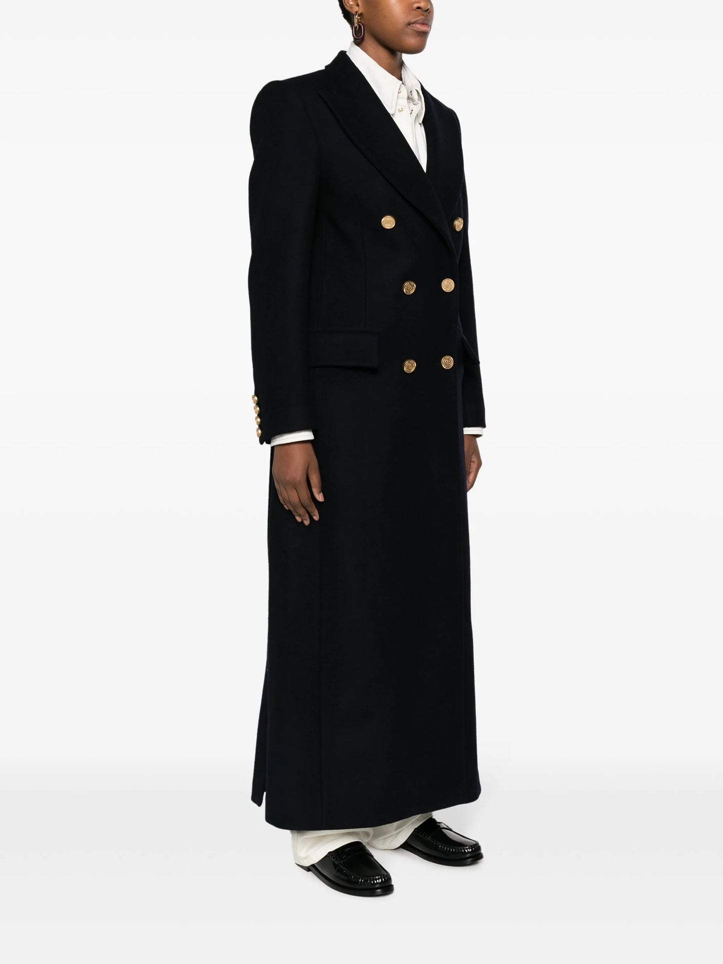 double-breasted wool coat