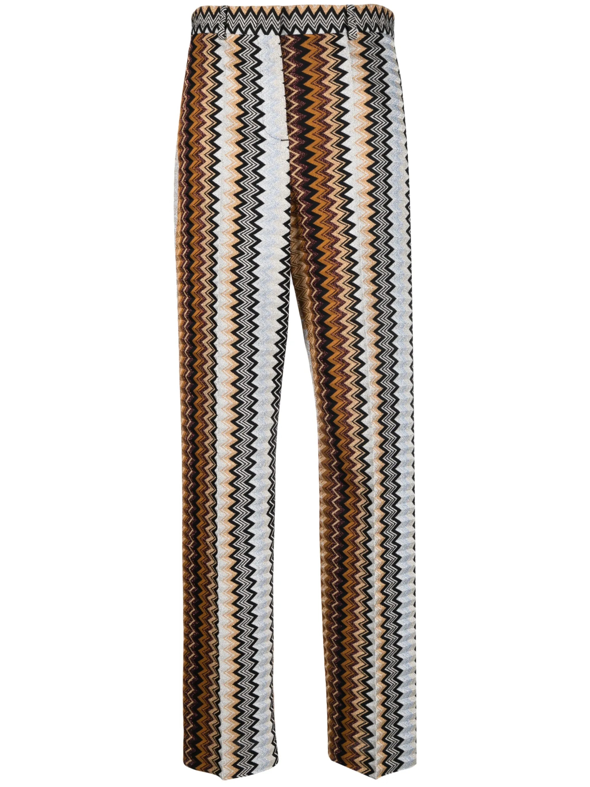 zigzag lurex wide-leg trousers