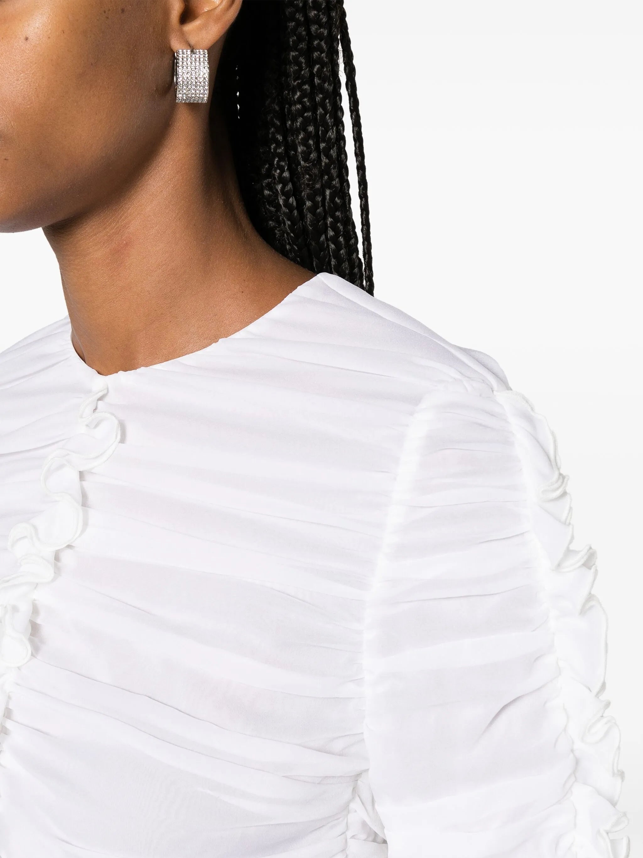ruffle silk blend mini dress