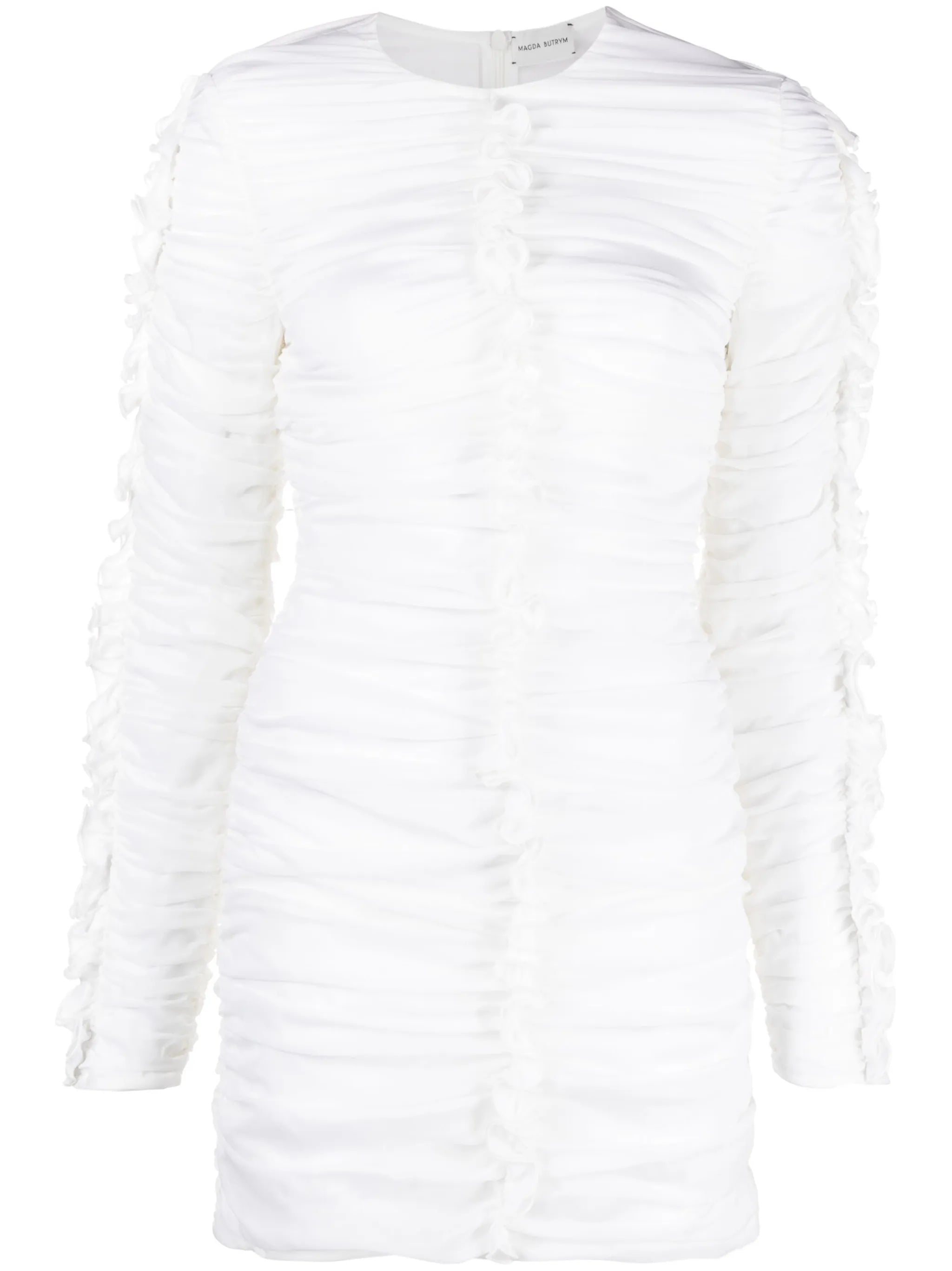 ruffle silk blend mini dress