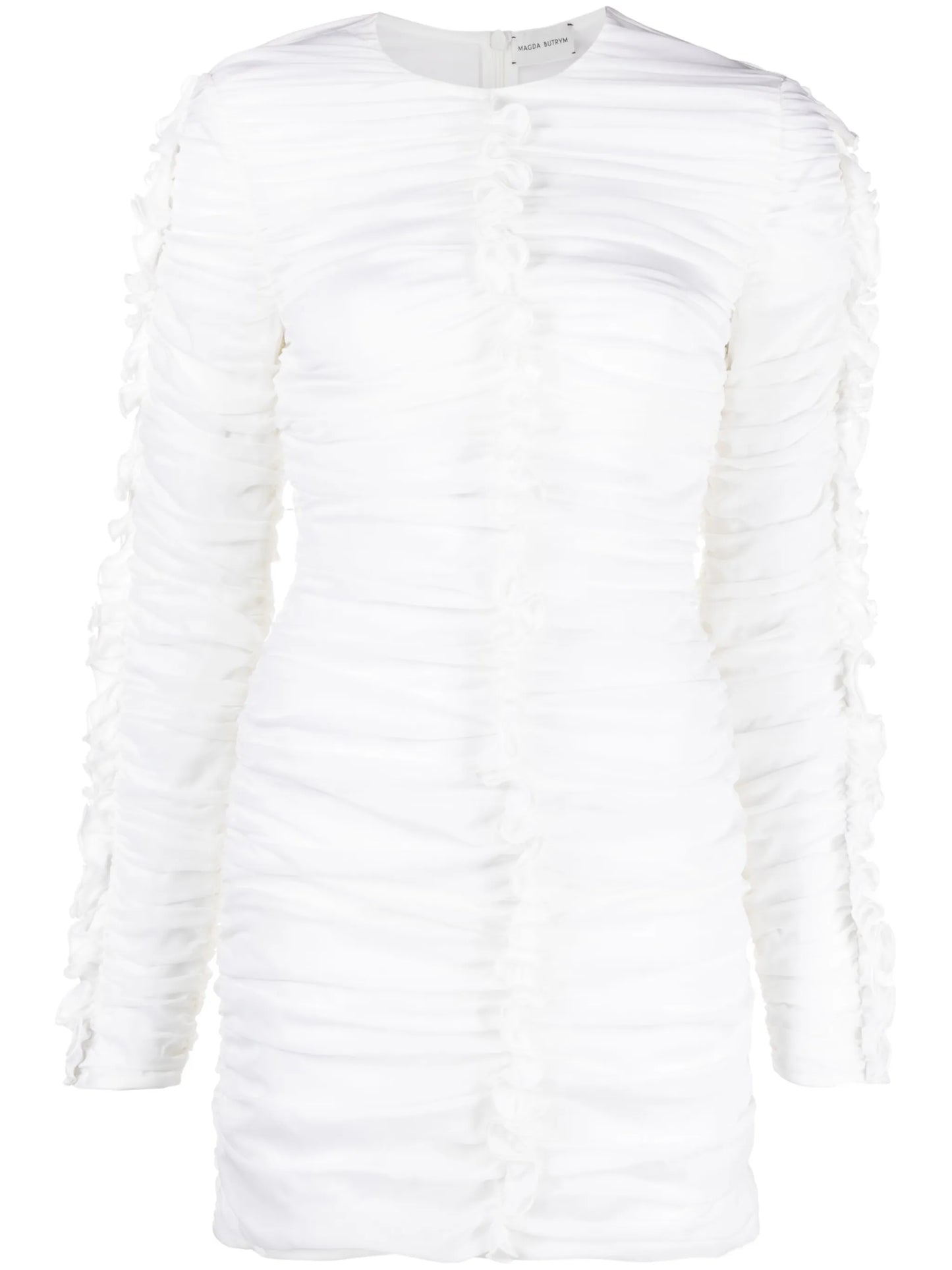 ruffle silk blend mini dress
