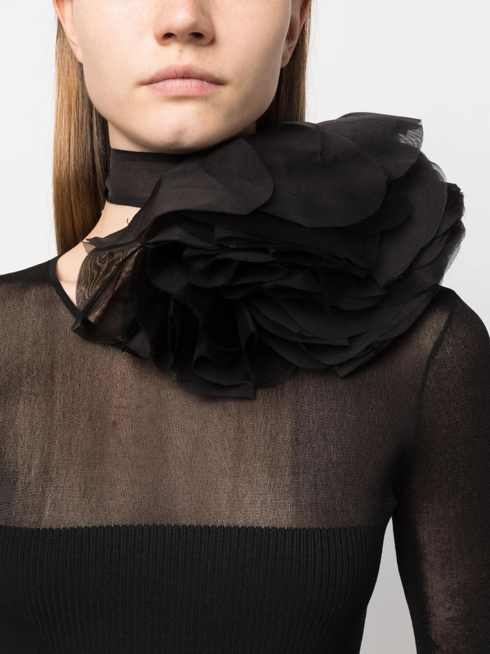 floral-embellished silk necklace