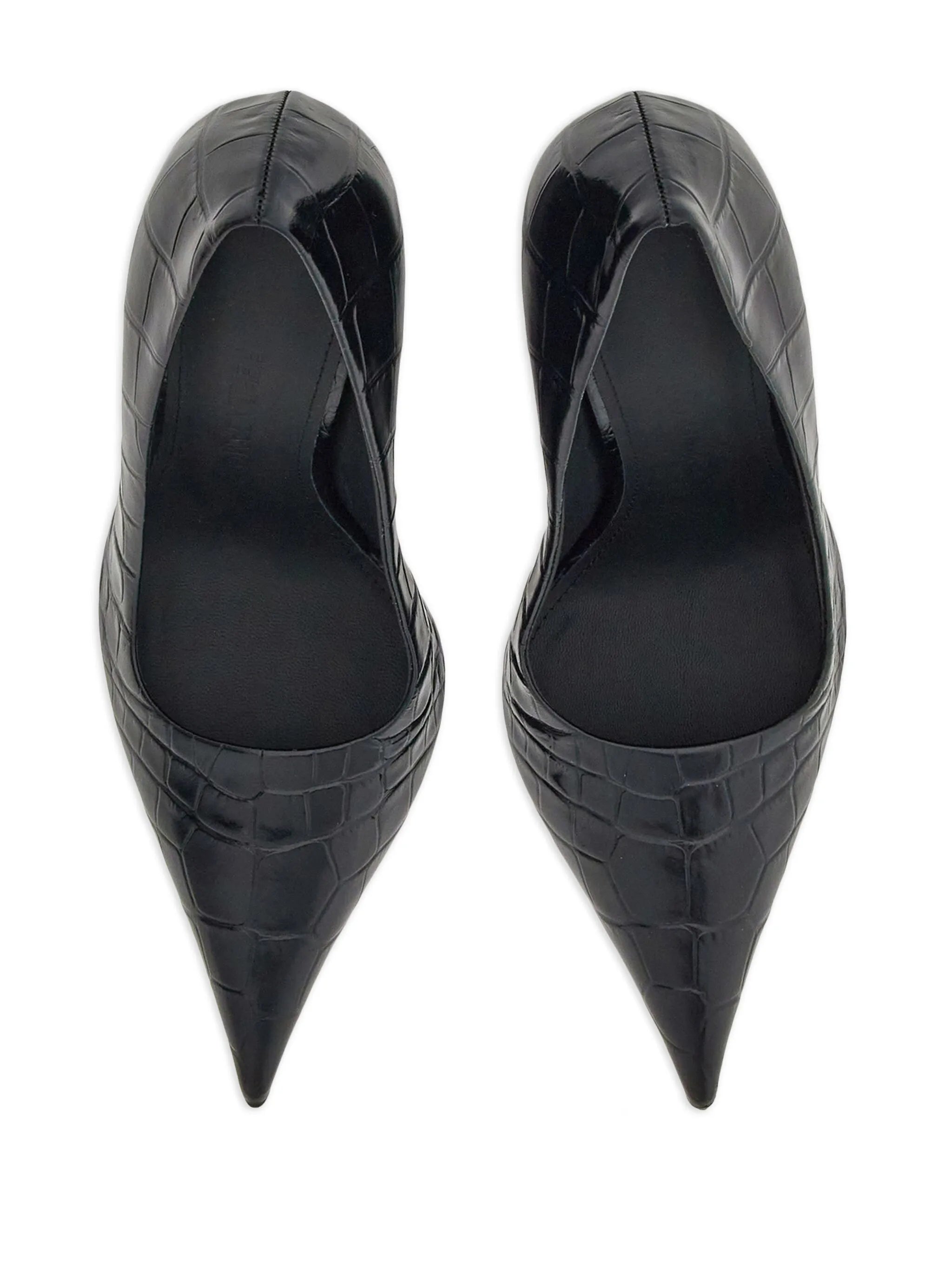 Eva 105mm crocodile-embossed pumps