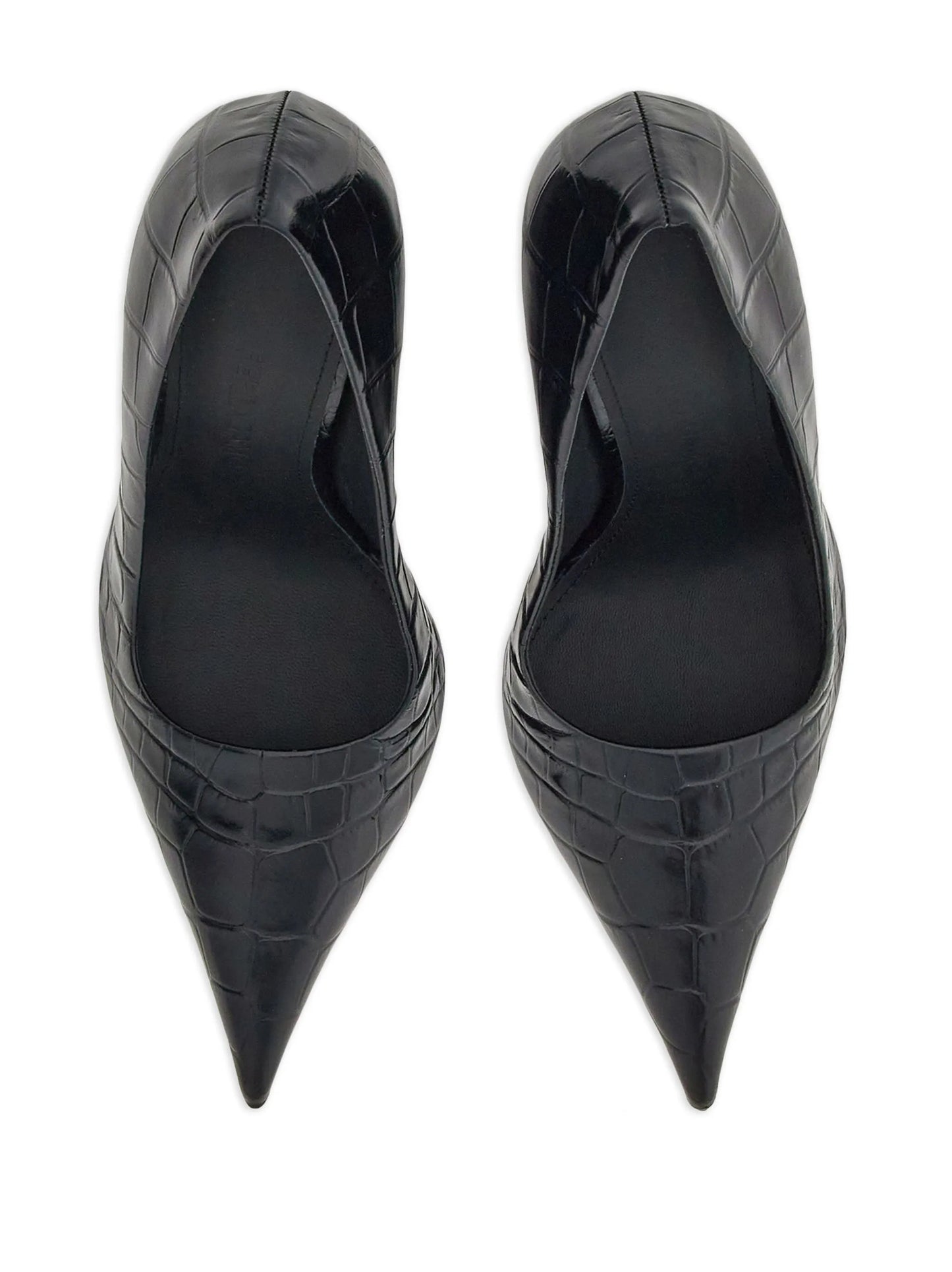 Eva 105mm crocodile-embossed pumps