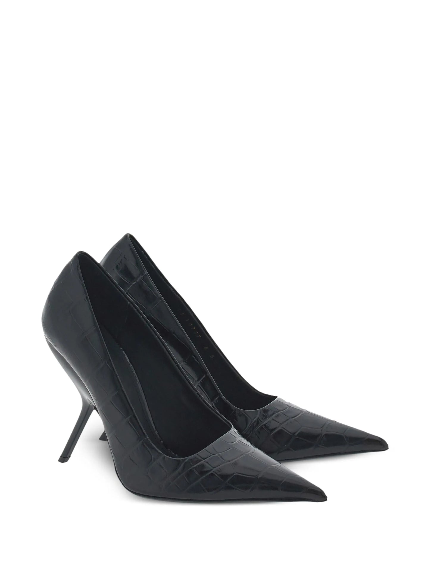 Eva 105mm crocodile-embossed pumps