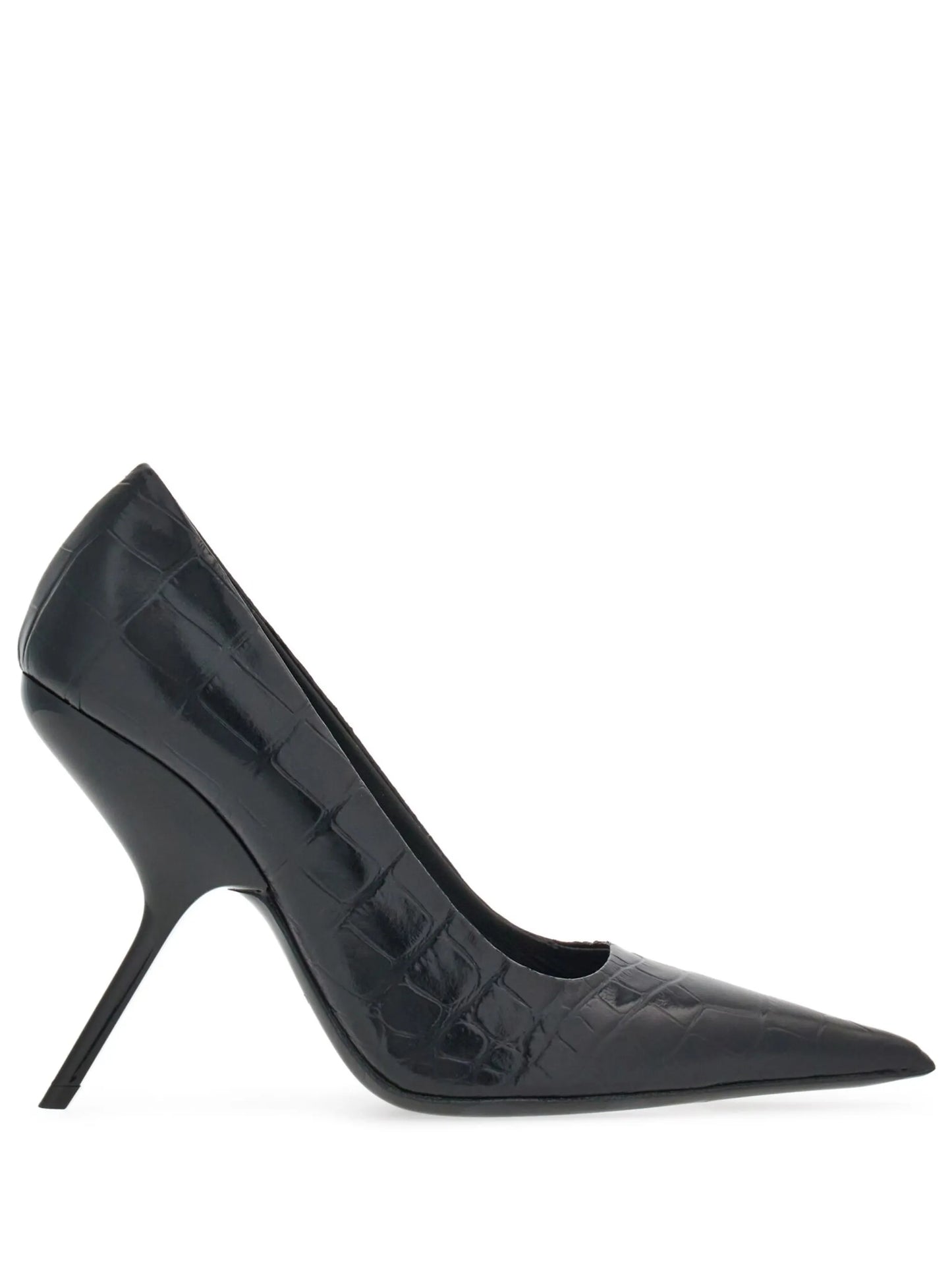 Eva 105mm crocodile-embossed pumps