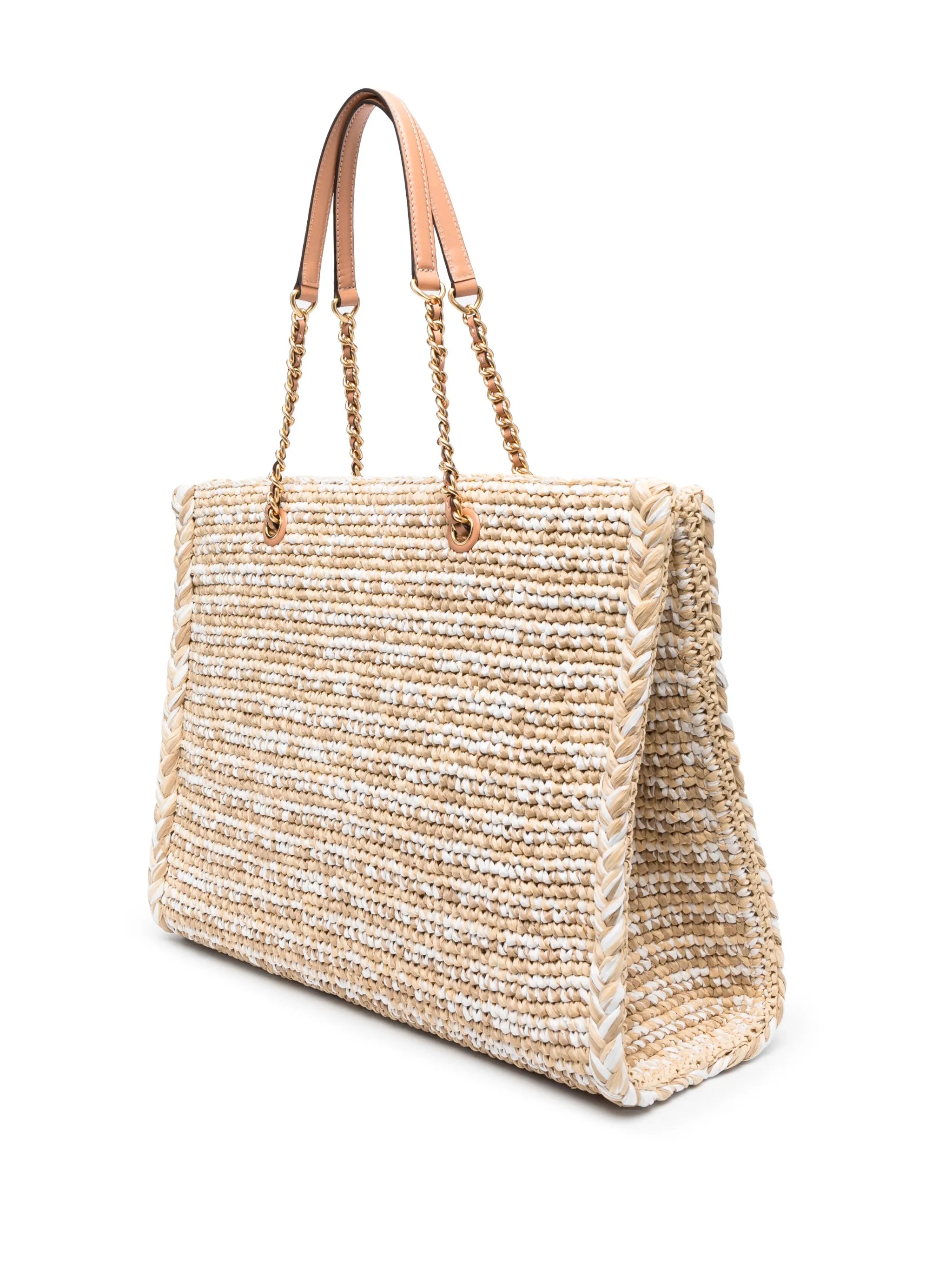 Ella Raffia M?lange Chain tote bag