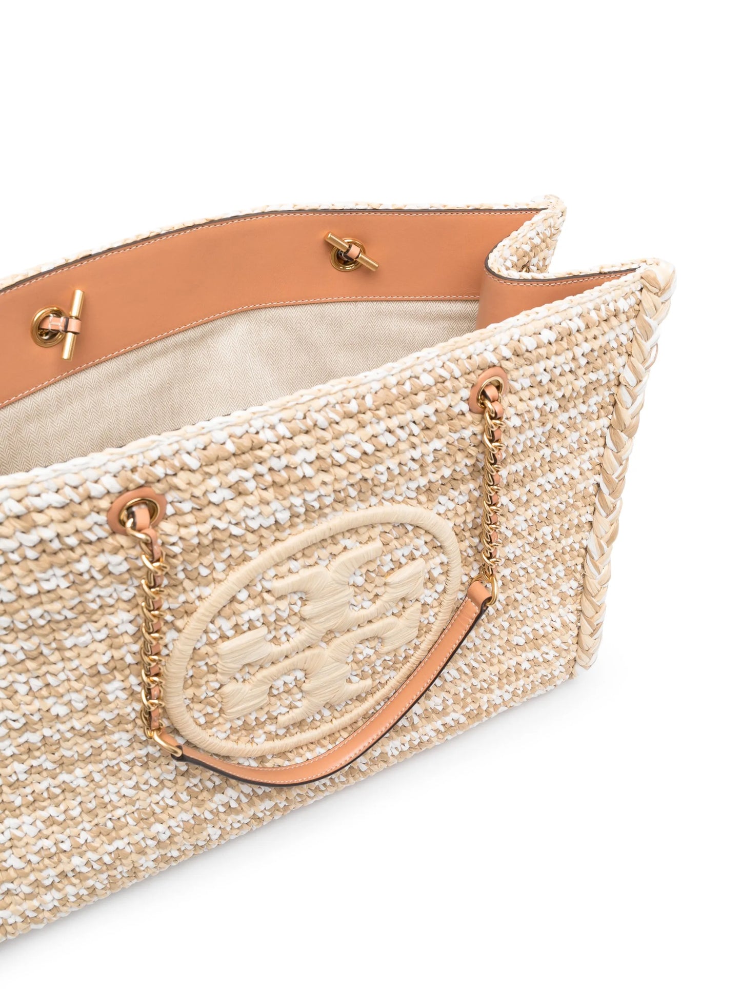 Ella Raffia M?lange Chain tote bag