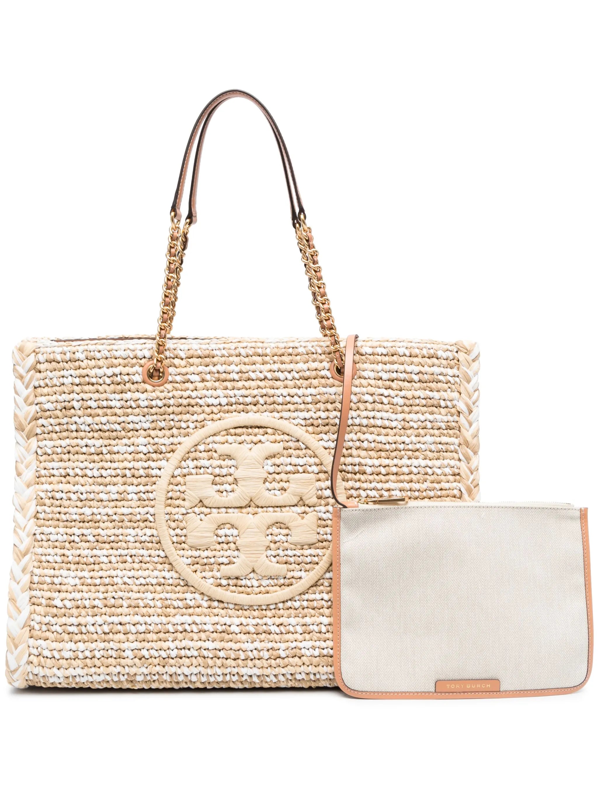 Ella Raffia M?lange Chain tote bag