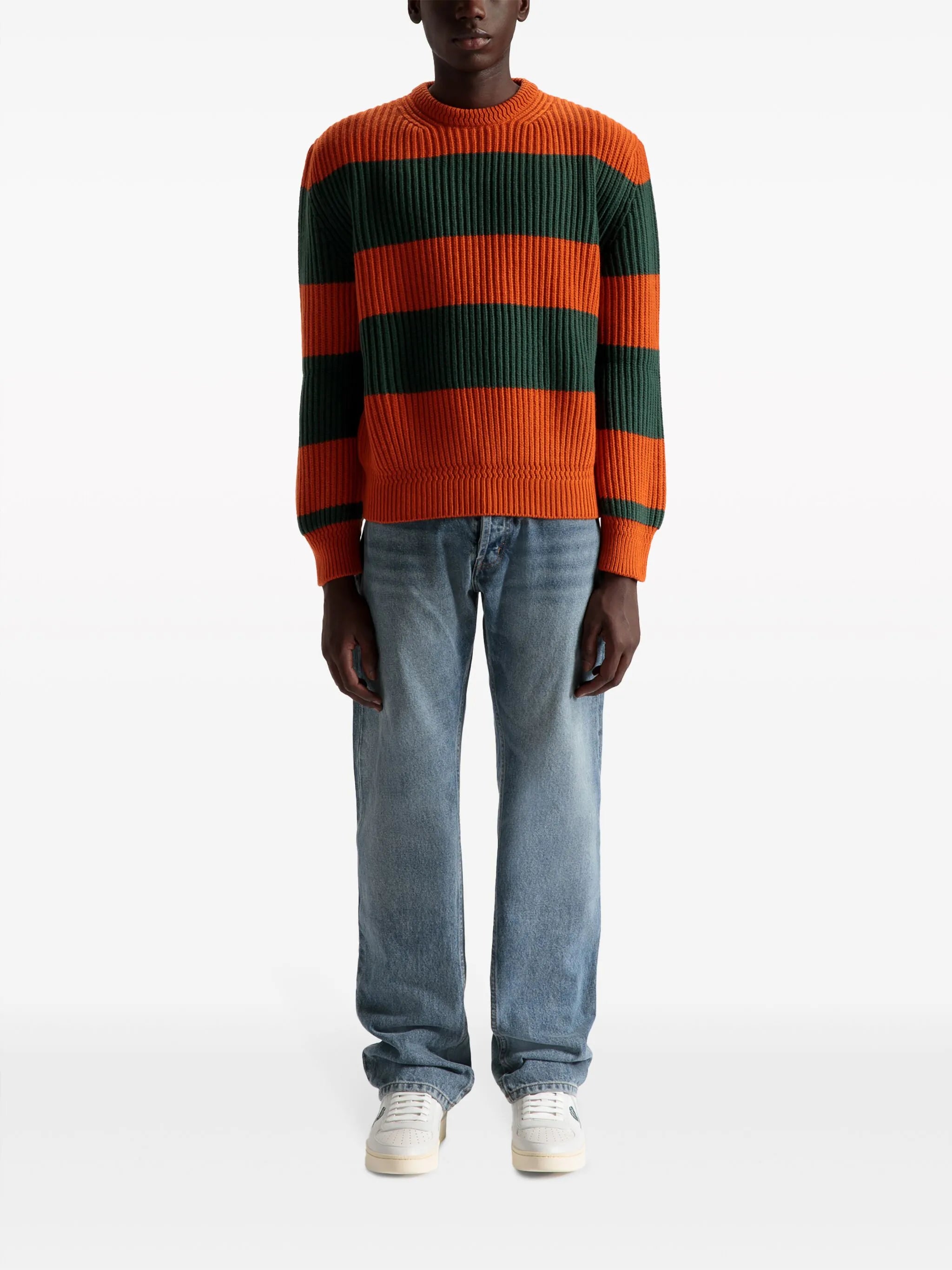 ribbed-knit wool jumper