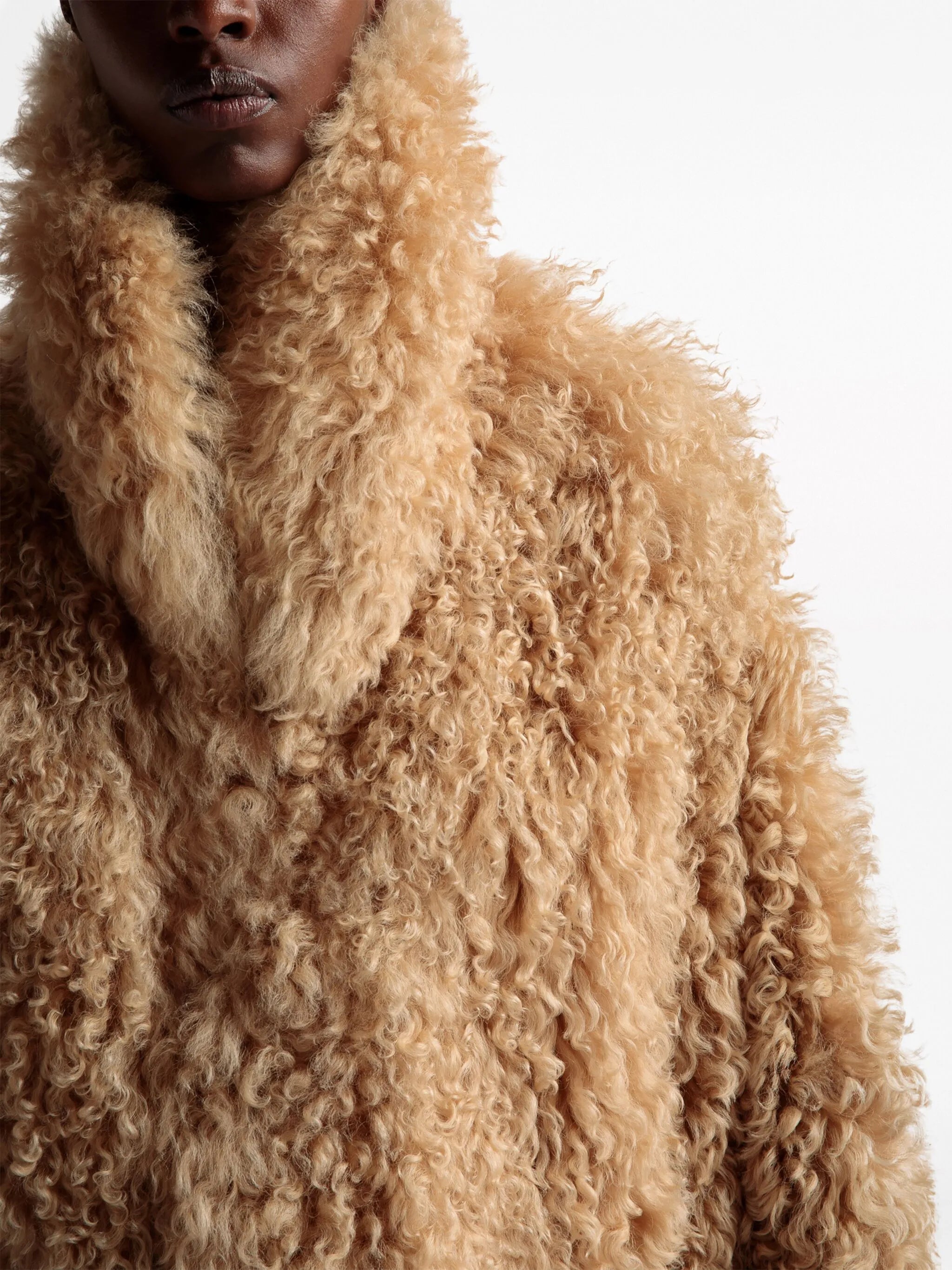 shearling stand-up collar jacket