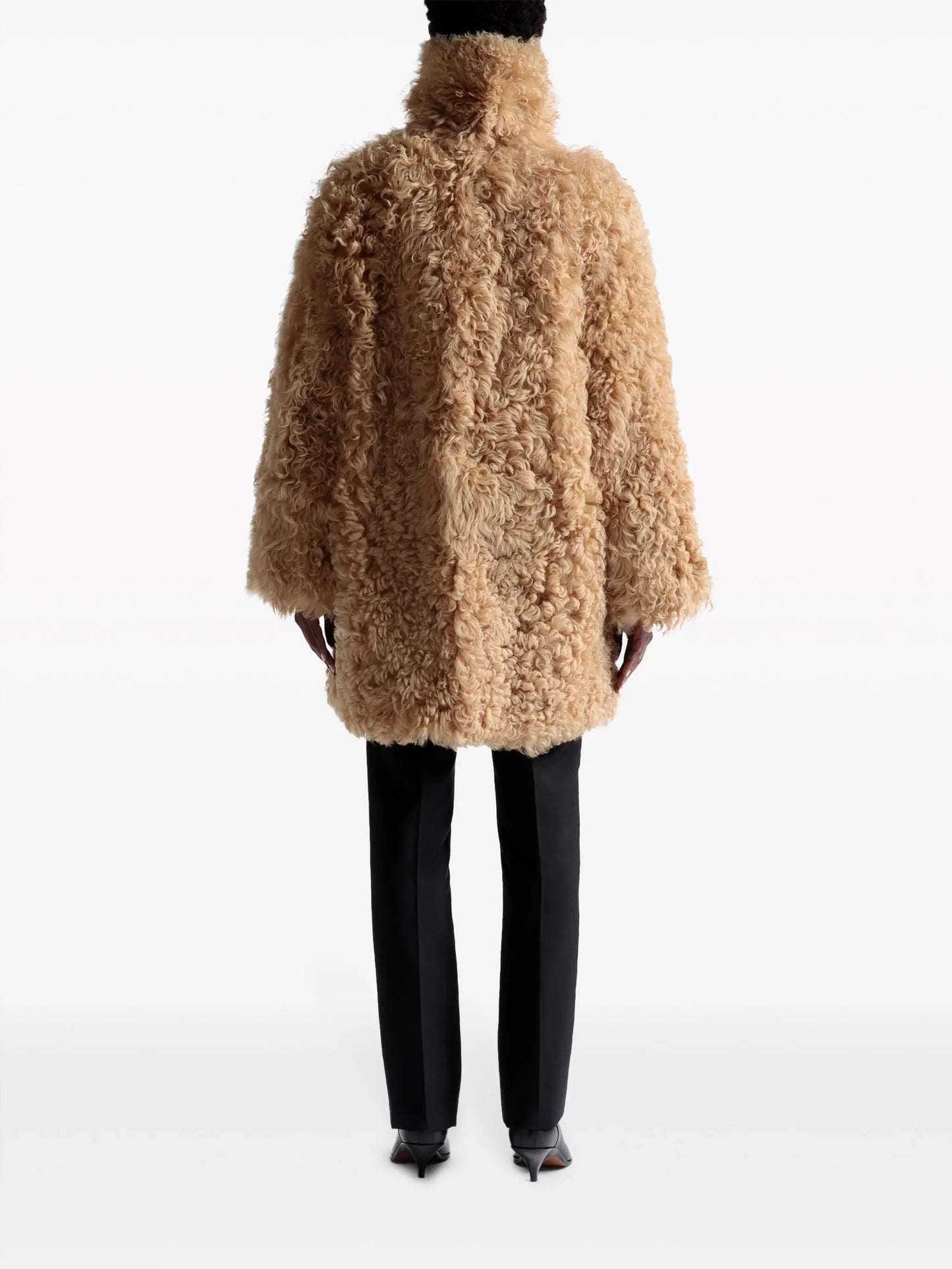 shearling stand-up collar jacket