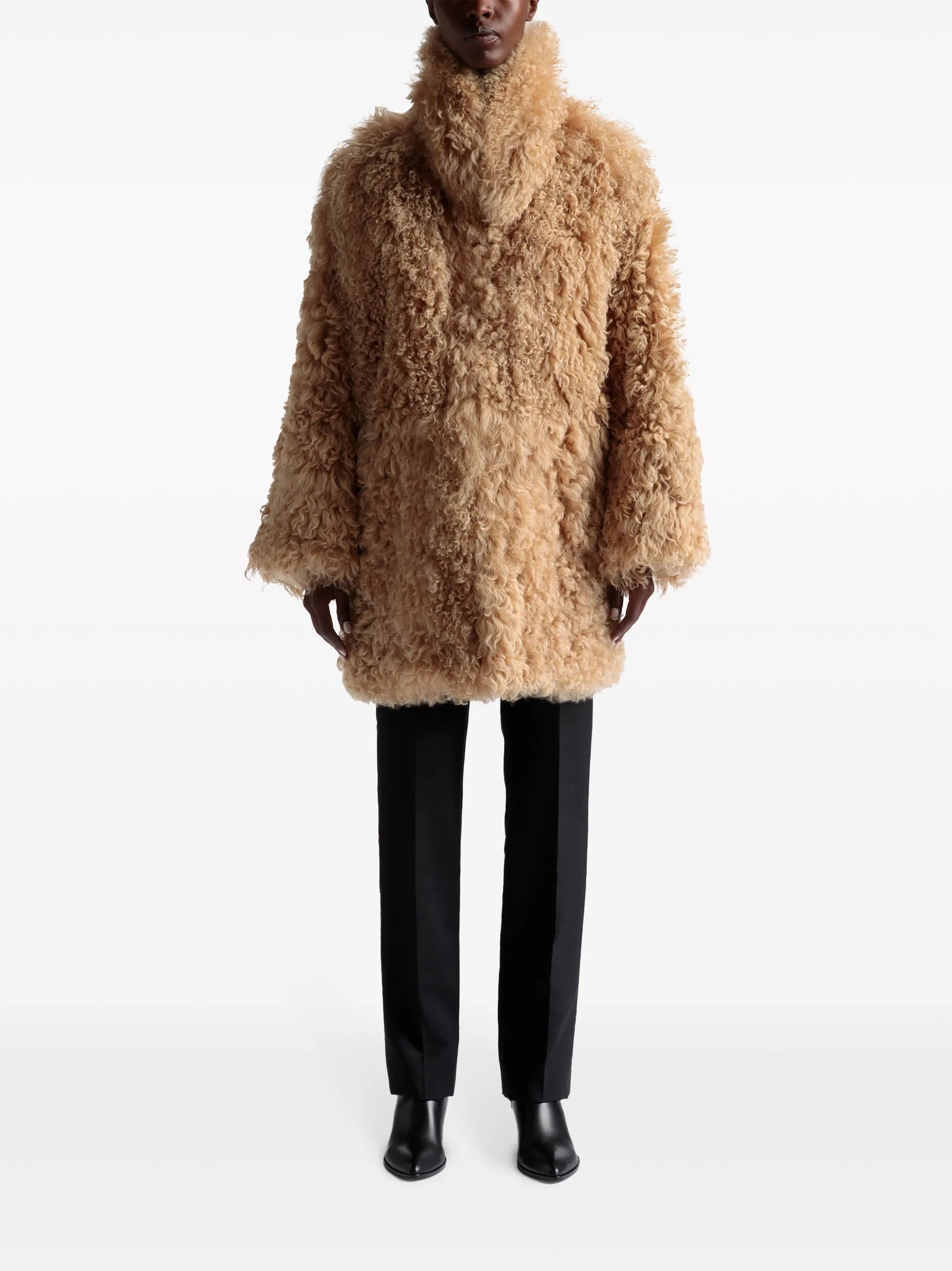shearling stand-up collar jacket