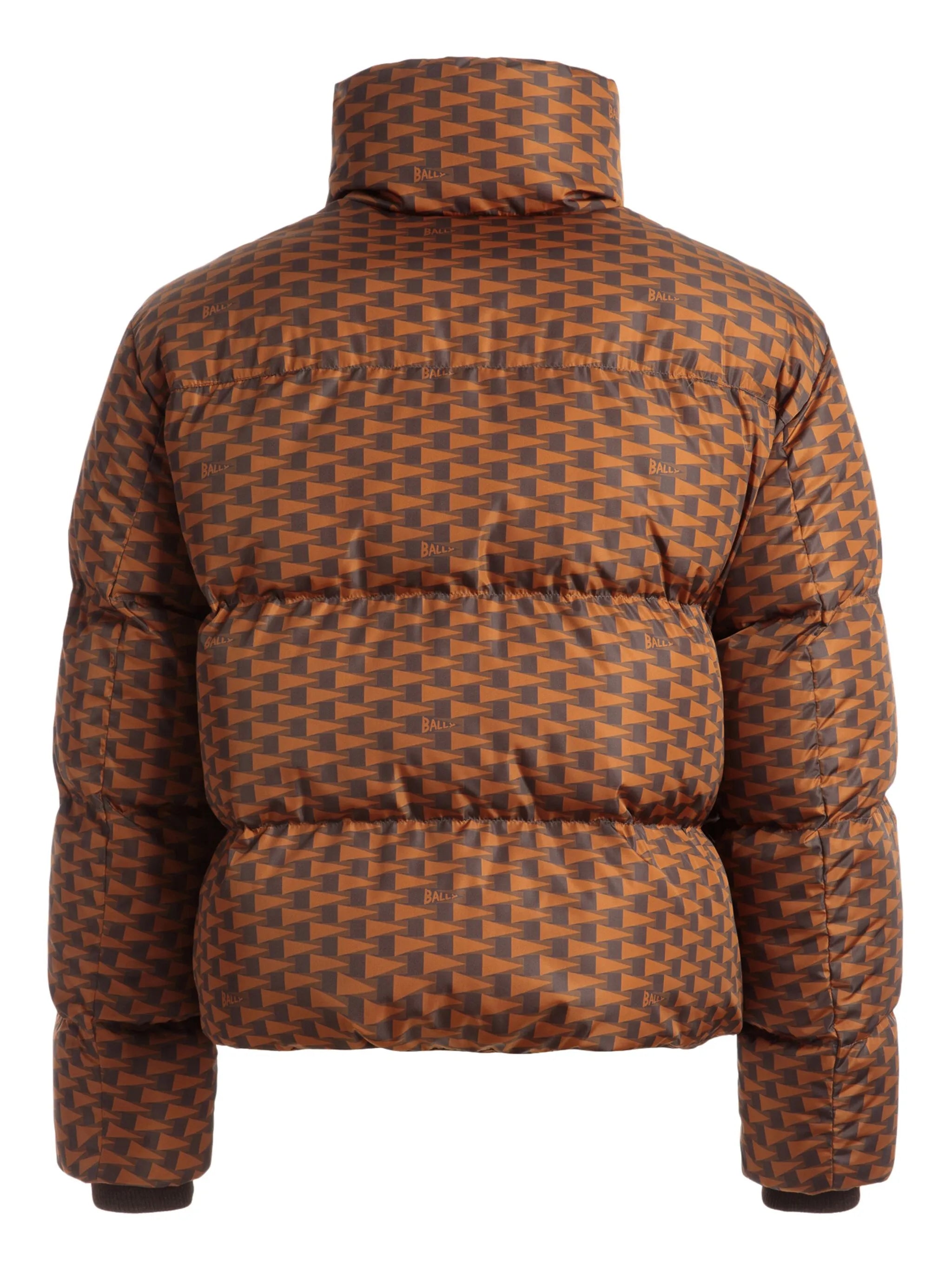 geometric-print padded jacket