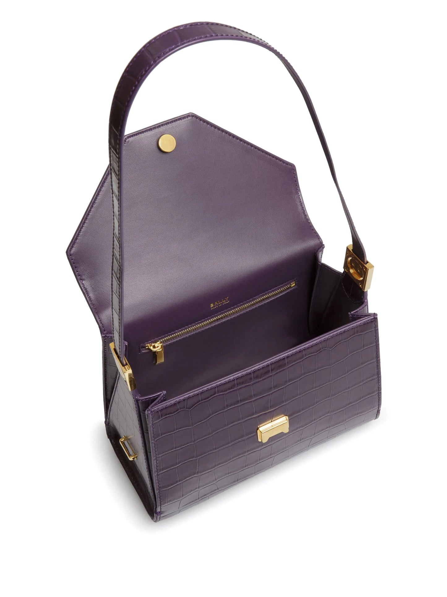 Emblem Trapeze crocodile-effect tote bag
