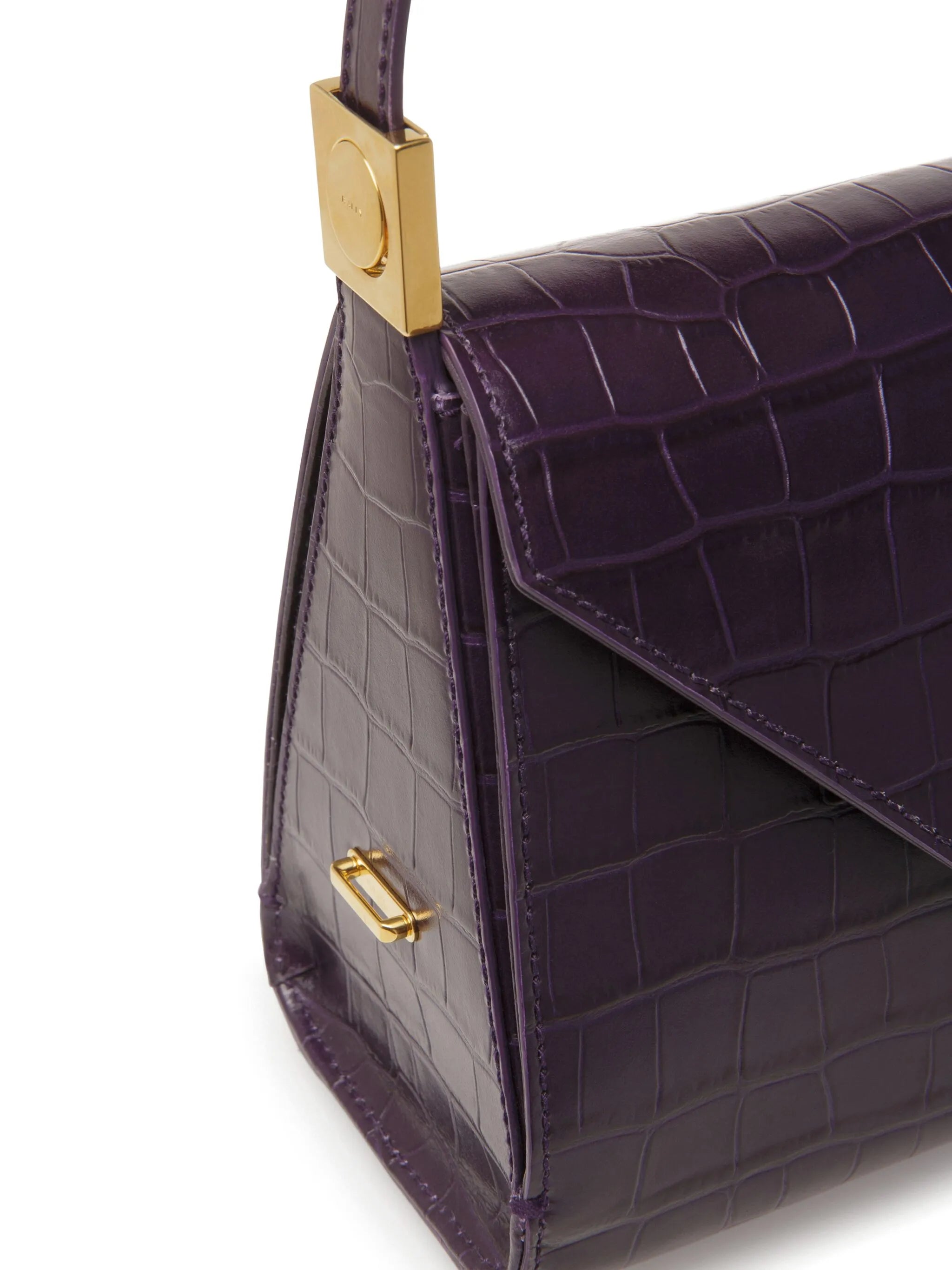 Emblem Trapeze crocodile-effect tote bag