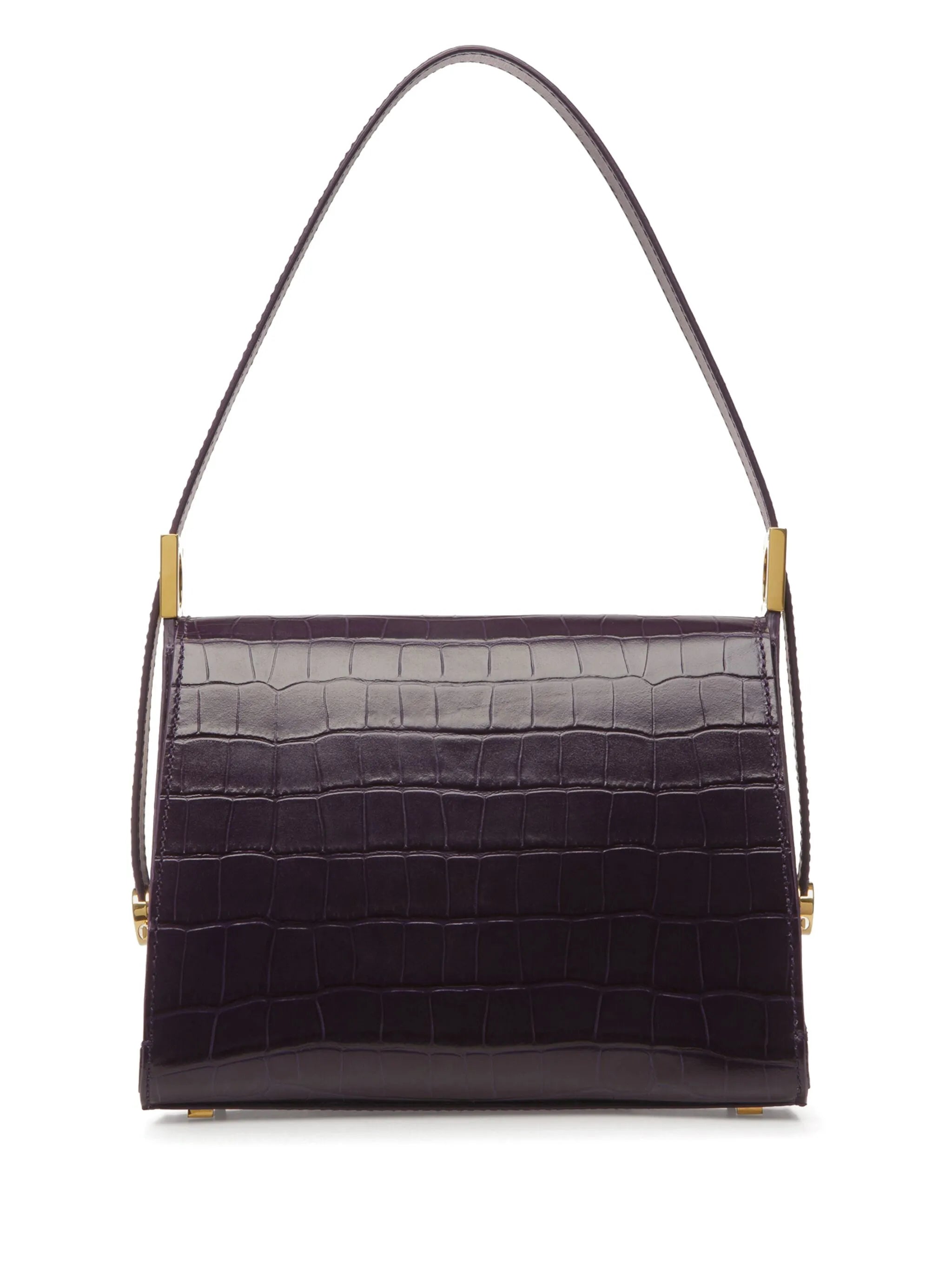 Emblem Trapeze crocodile-effect tote bag