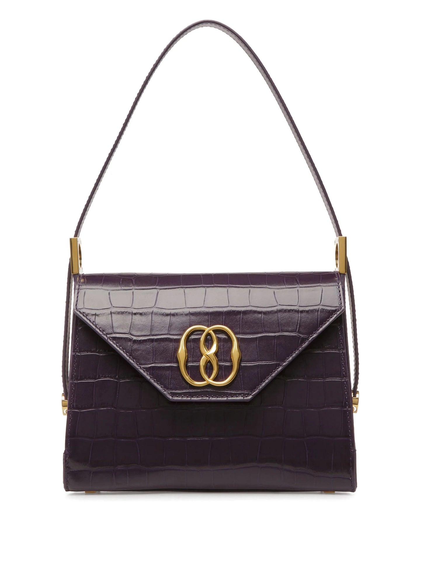 Emblem Trapeze crocodile-effect tote bag
