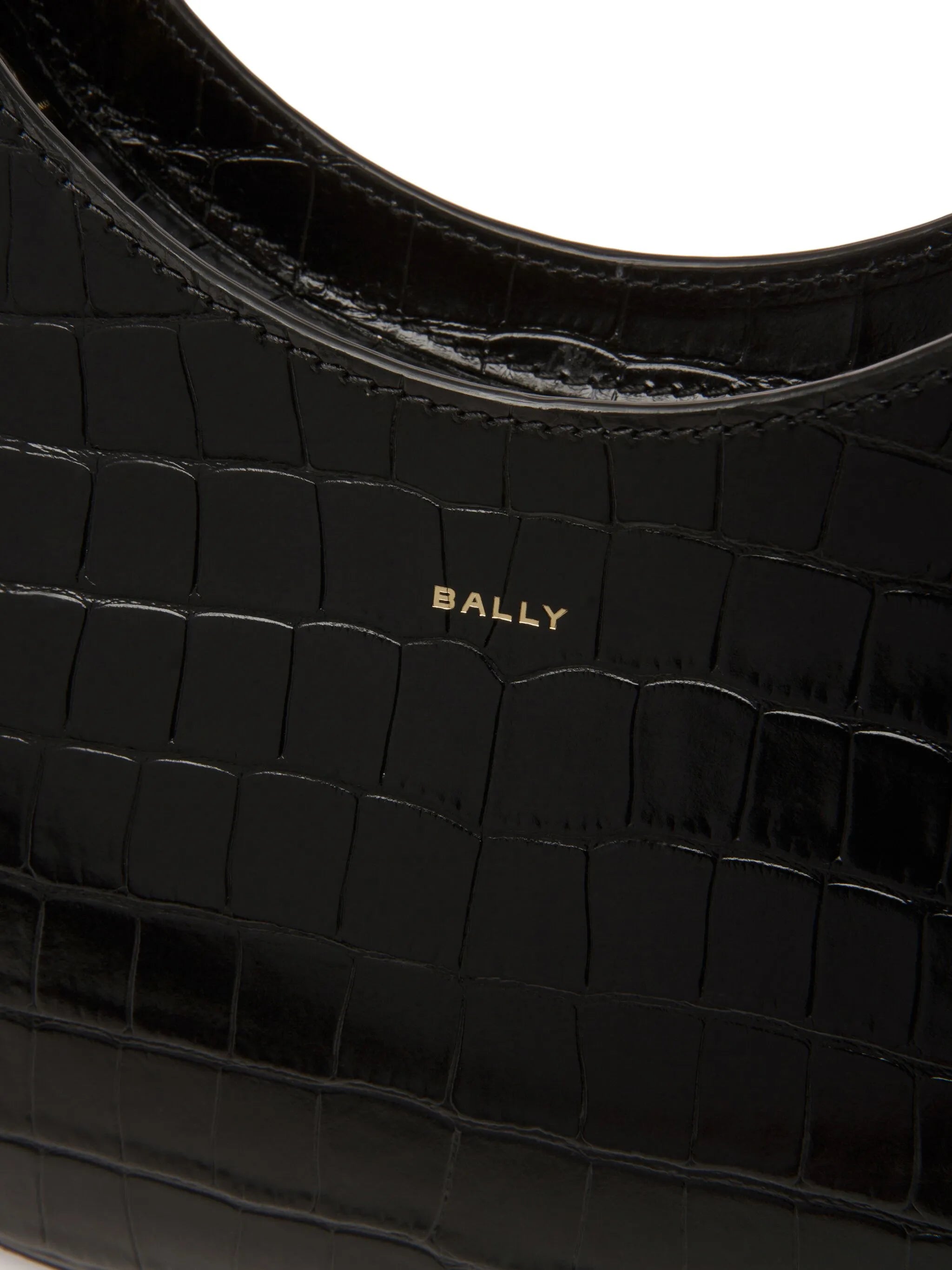 crocodile-embossed leather bag