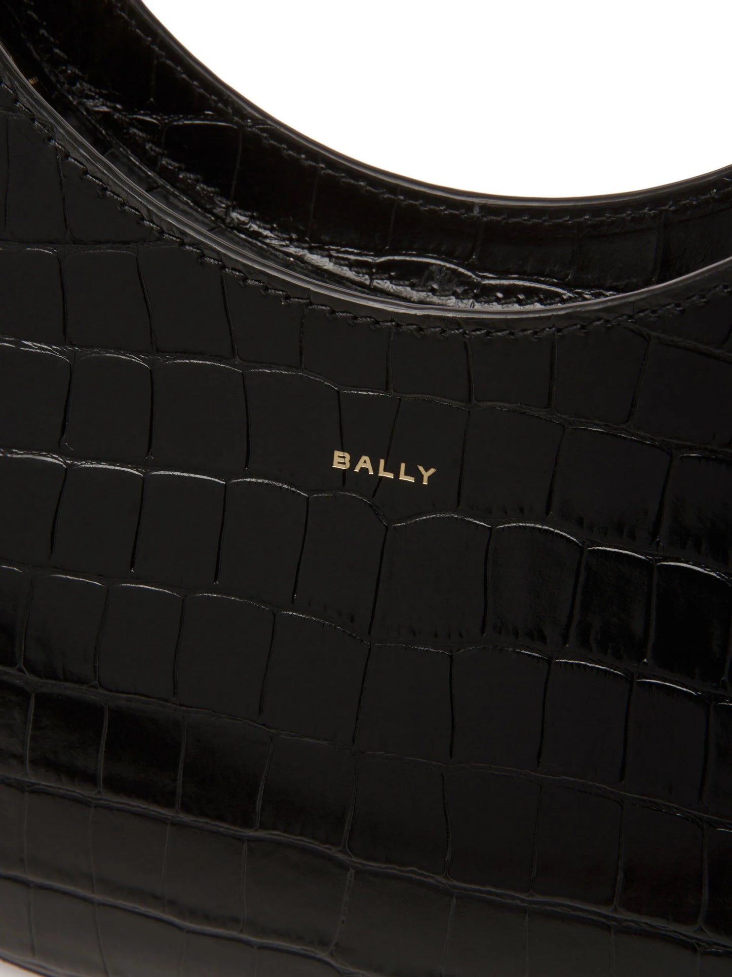 crocodile-embossed leather bag