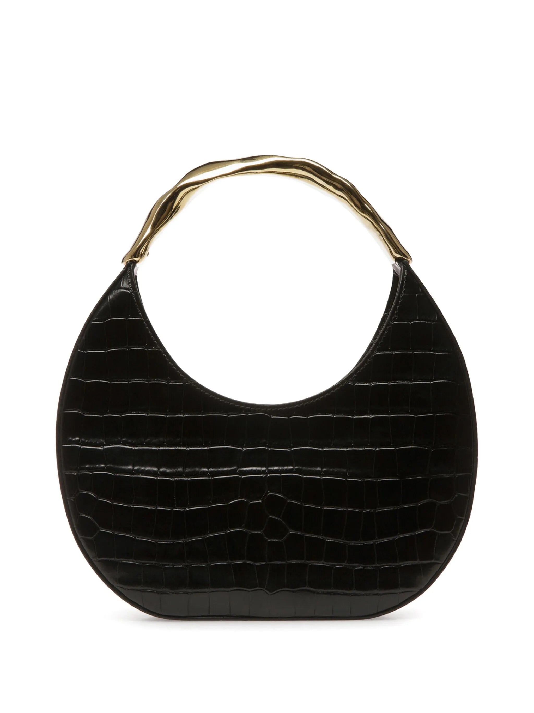crocodile-embossed leather bag