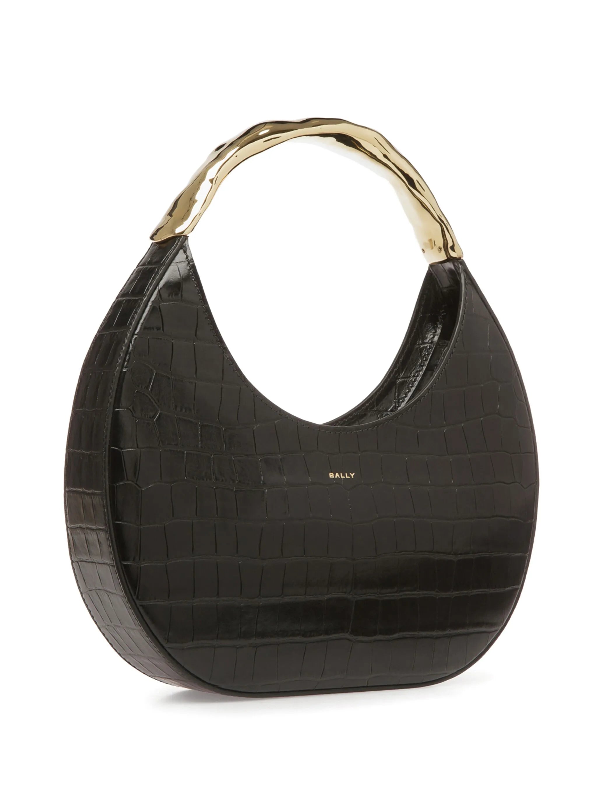 crocodile-embossed leather bag