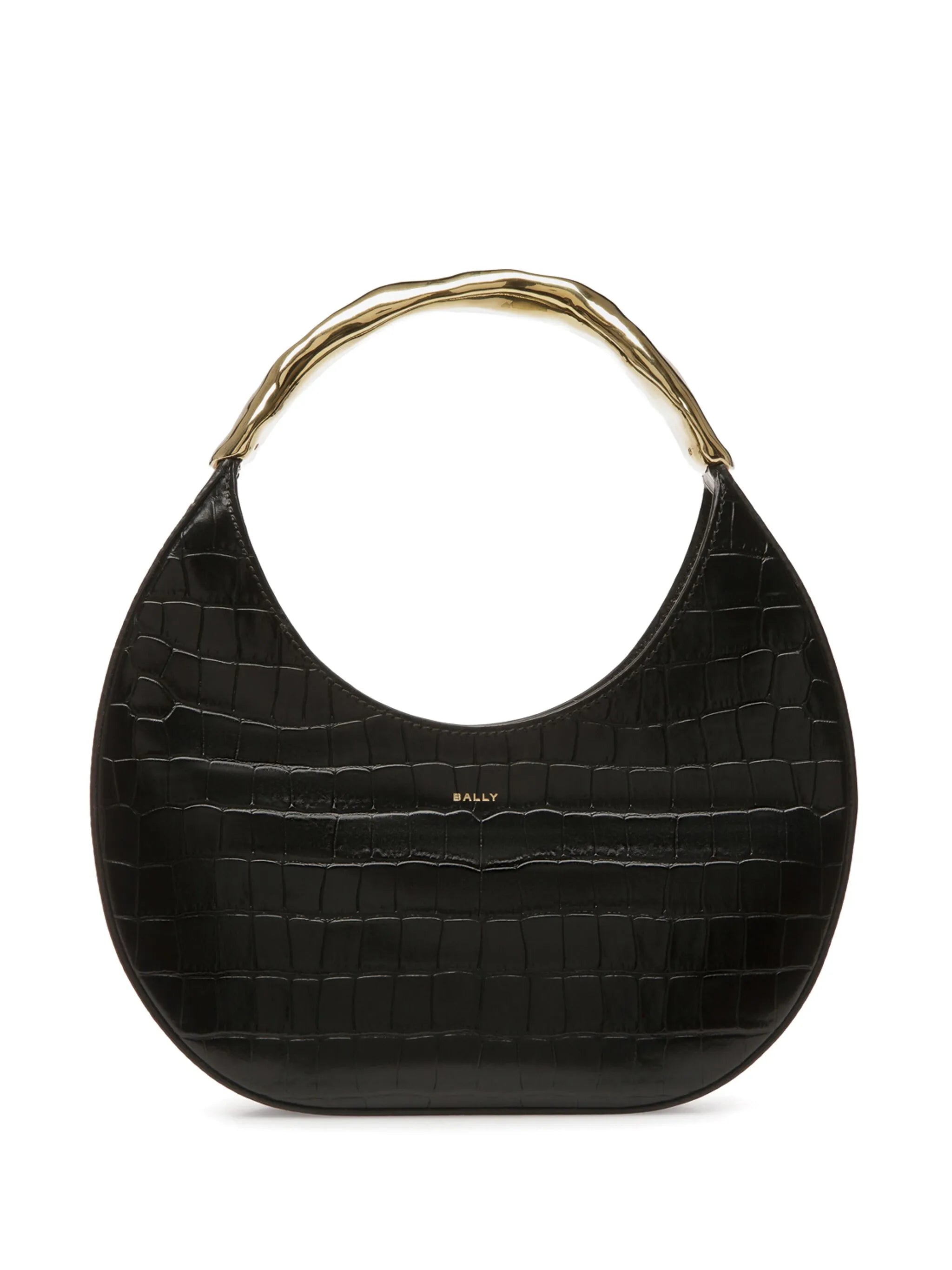 crocodile-embossed leather bag