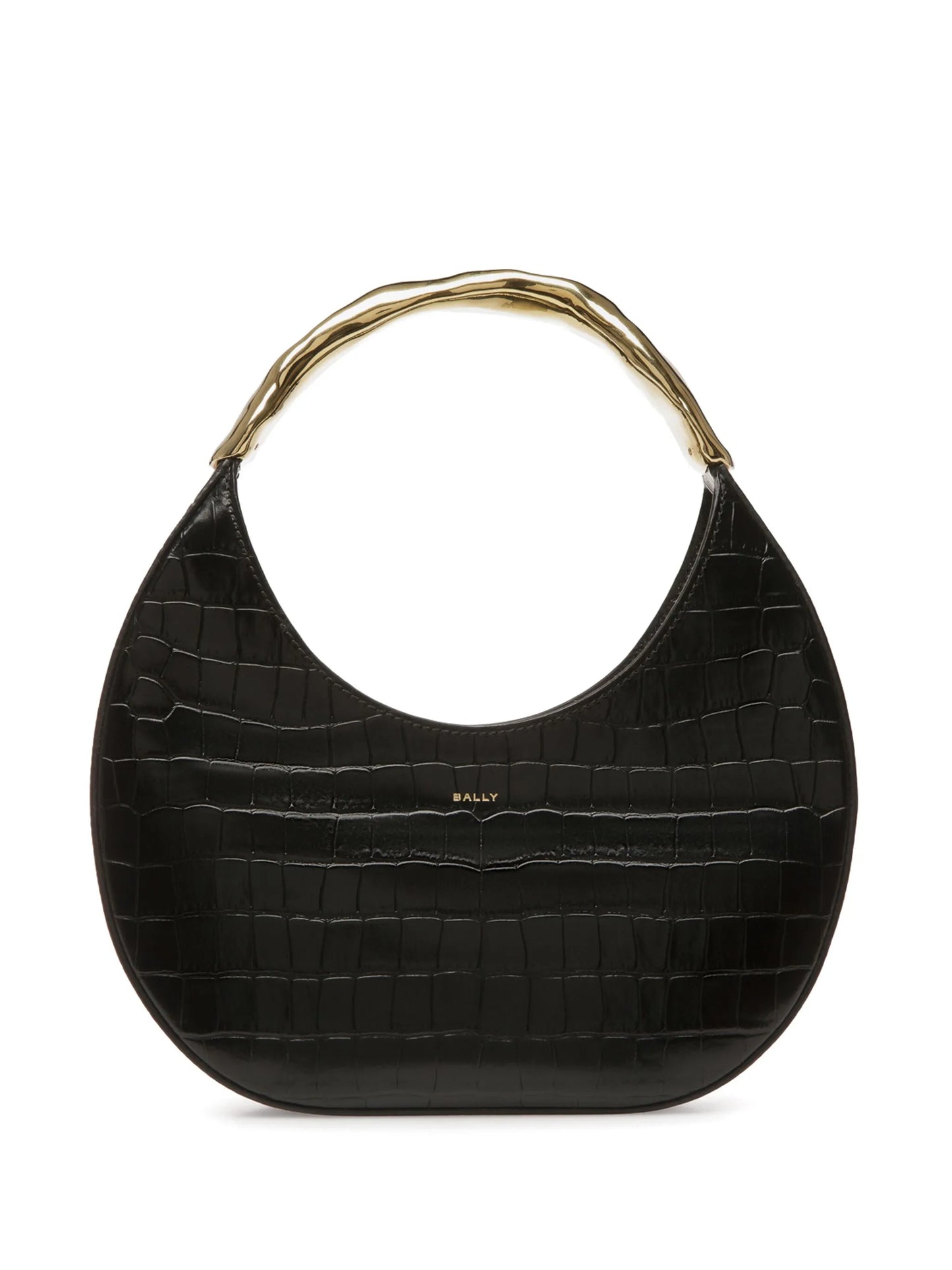 crocodile-embossed leather bag