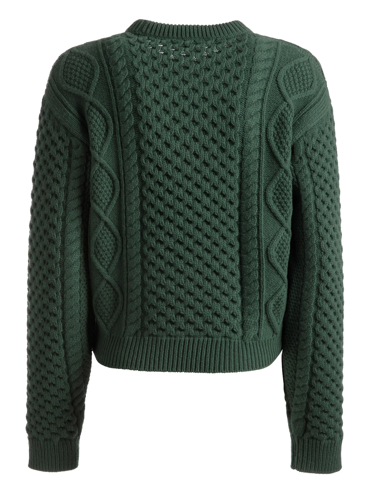logo-embroidered cable-knit jumper