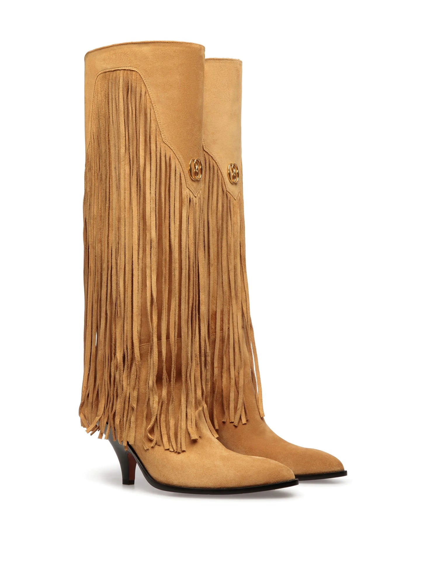 40mm fringed suede boots