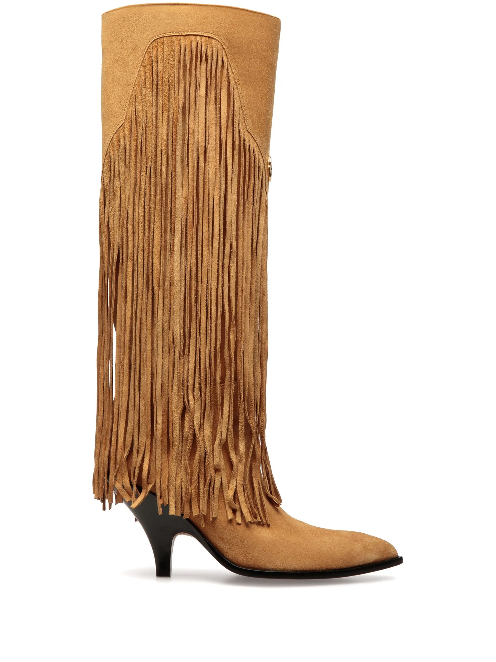 40mm fringed suede boots
