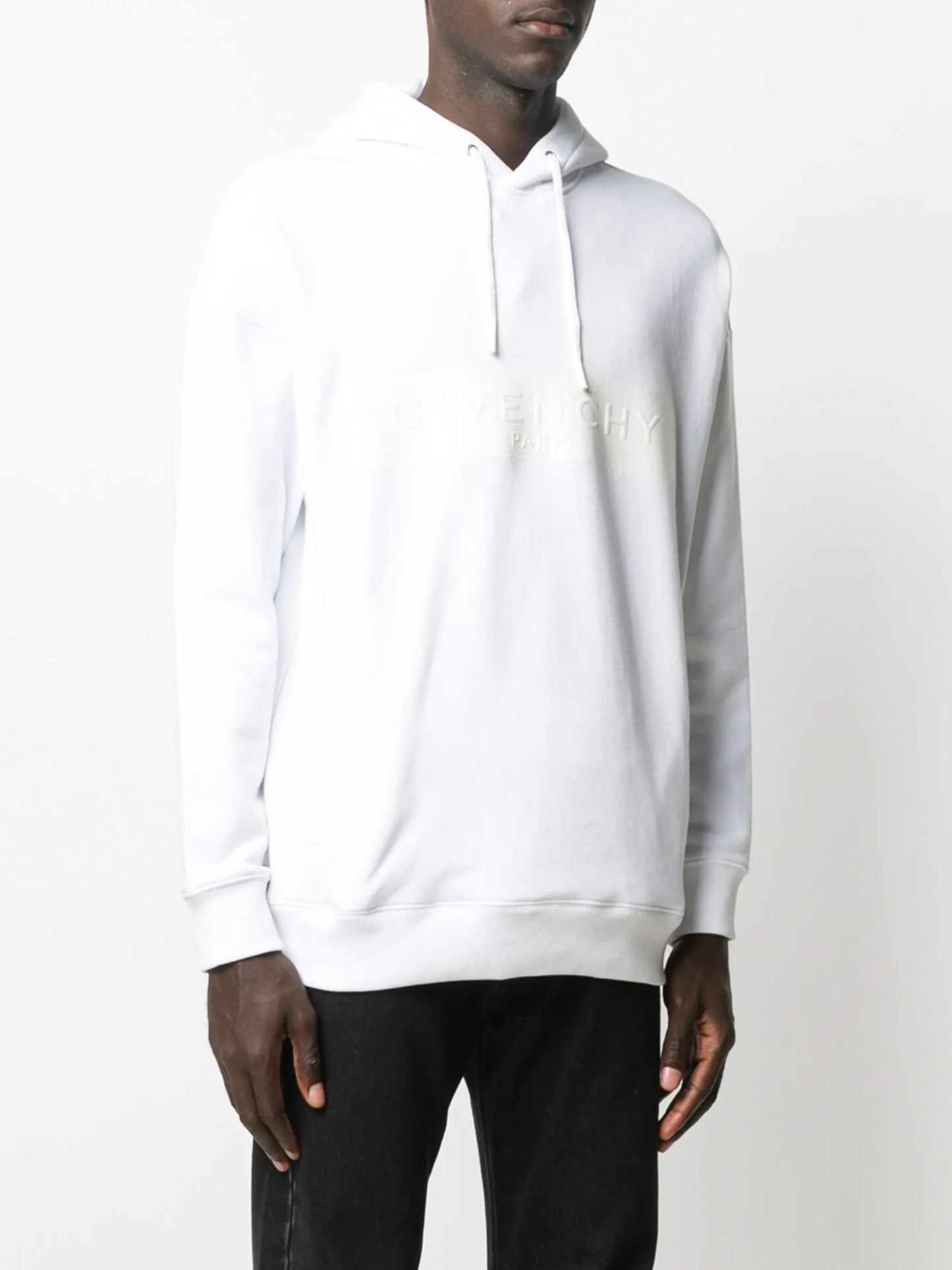 logo-embossed cotton hoodie