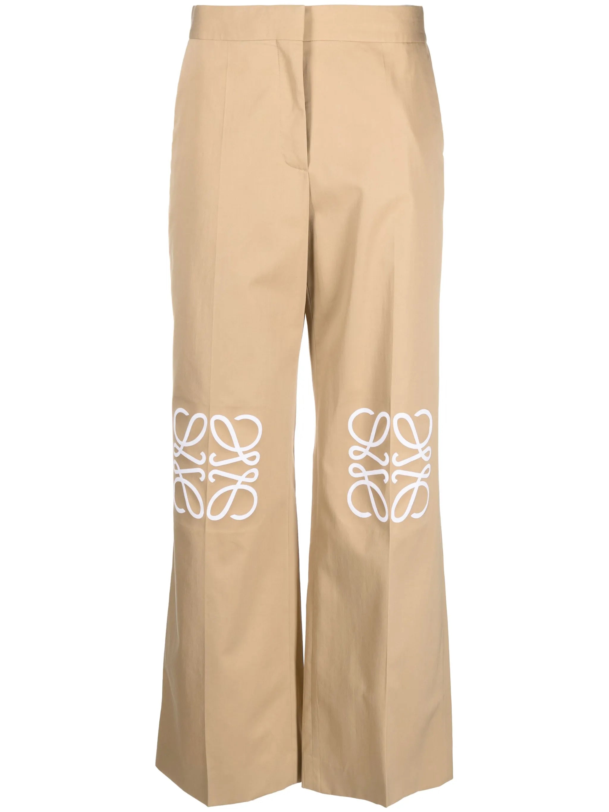 debossed-logo cotton-silk blend trousers