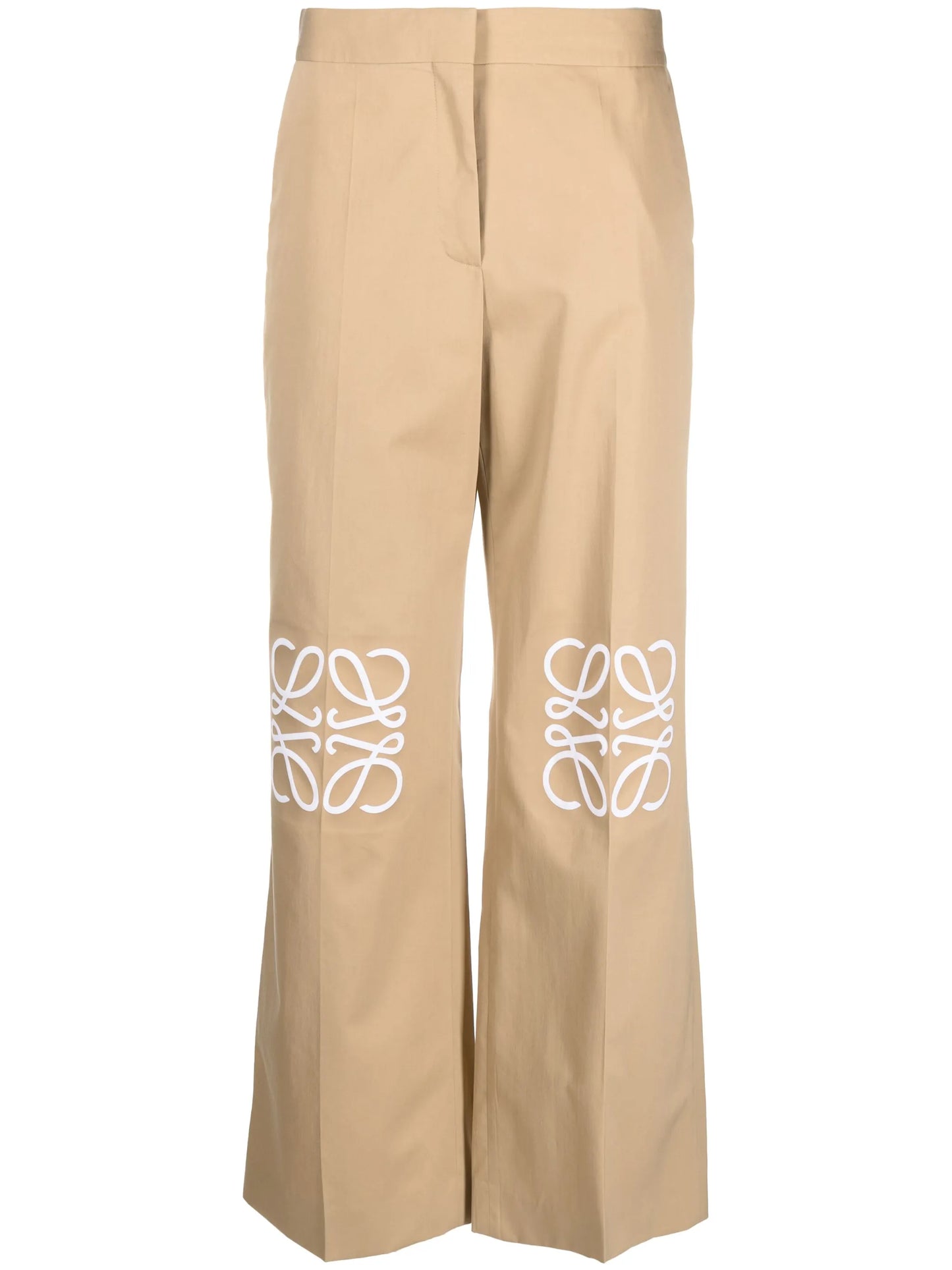 debossed-logo cotton-silk blend trousers