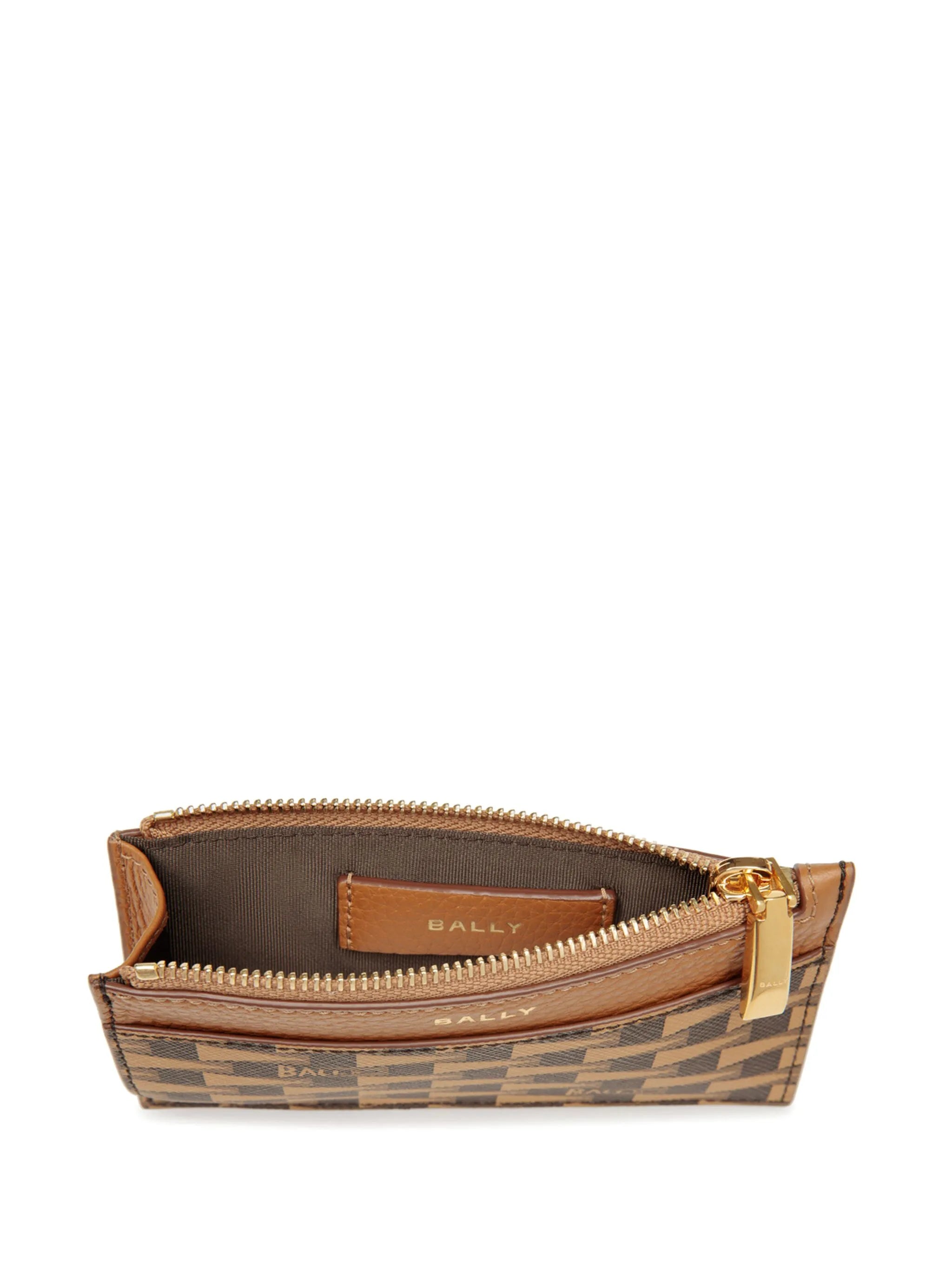 Pennant monogram-pattern card holder