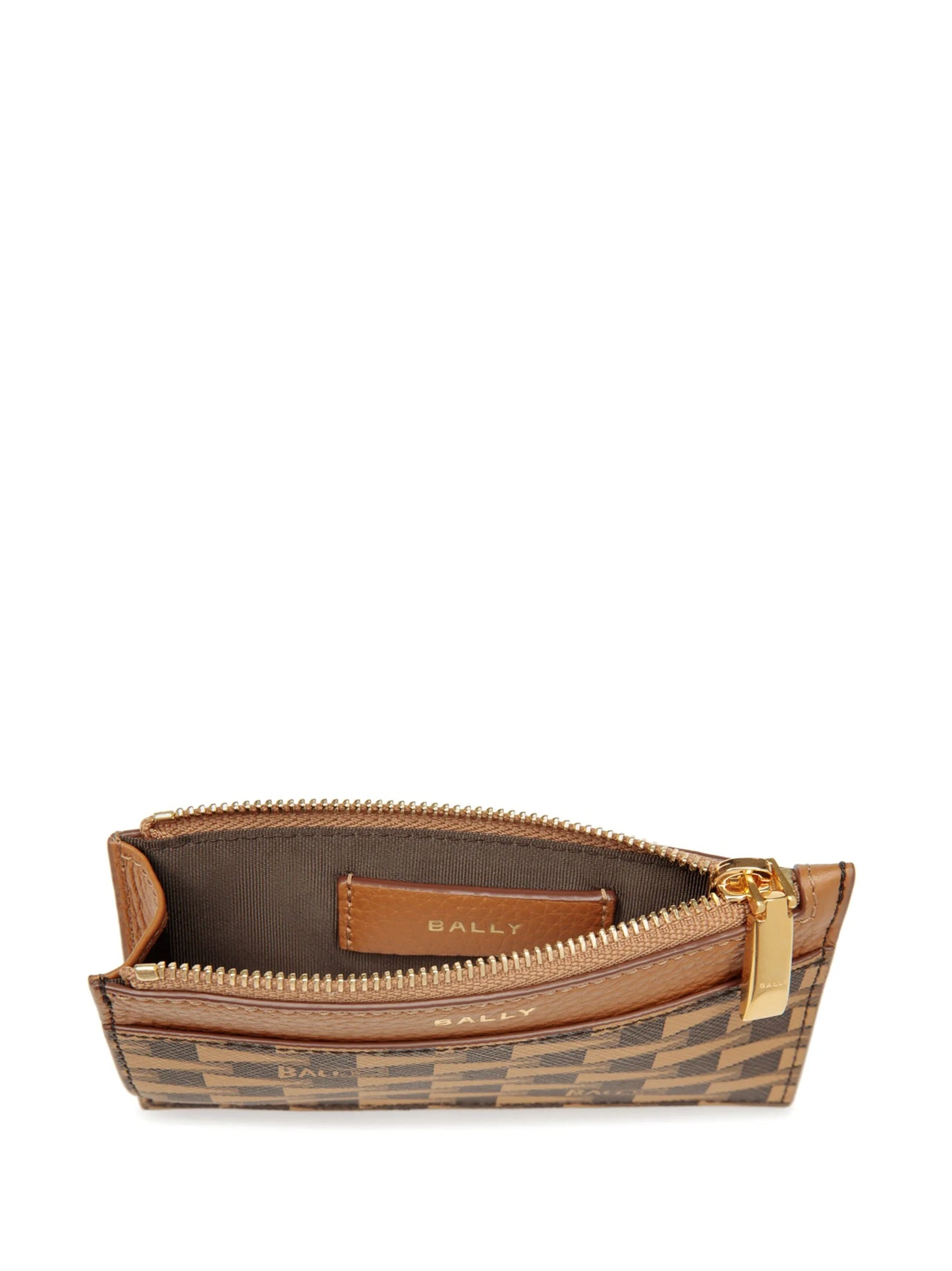 Pennant monogram-pattern card holder