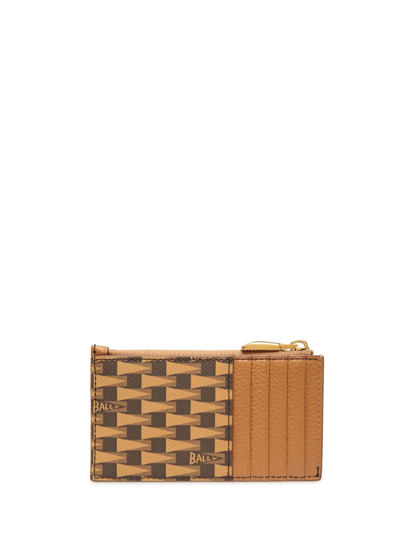 Pennant monogram-pattern card holder
