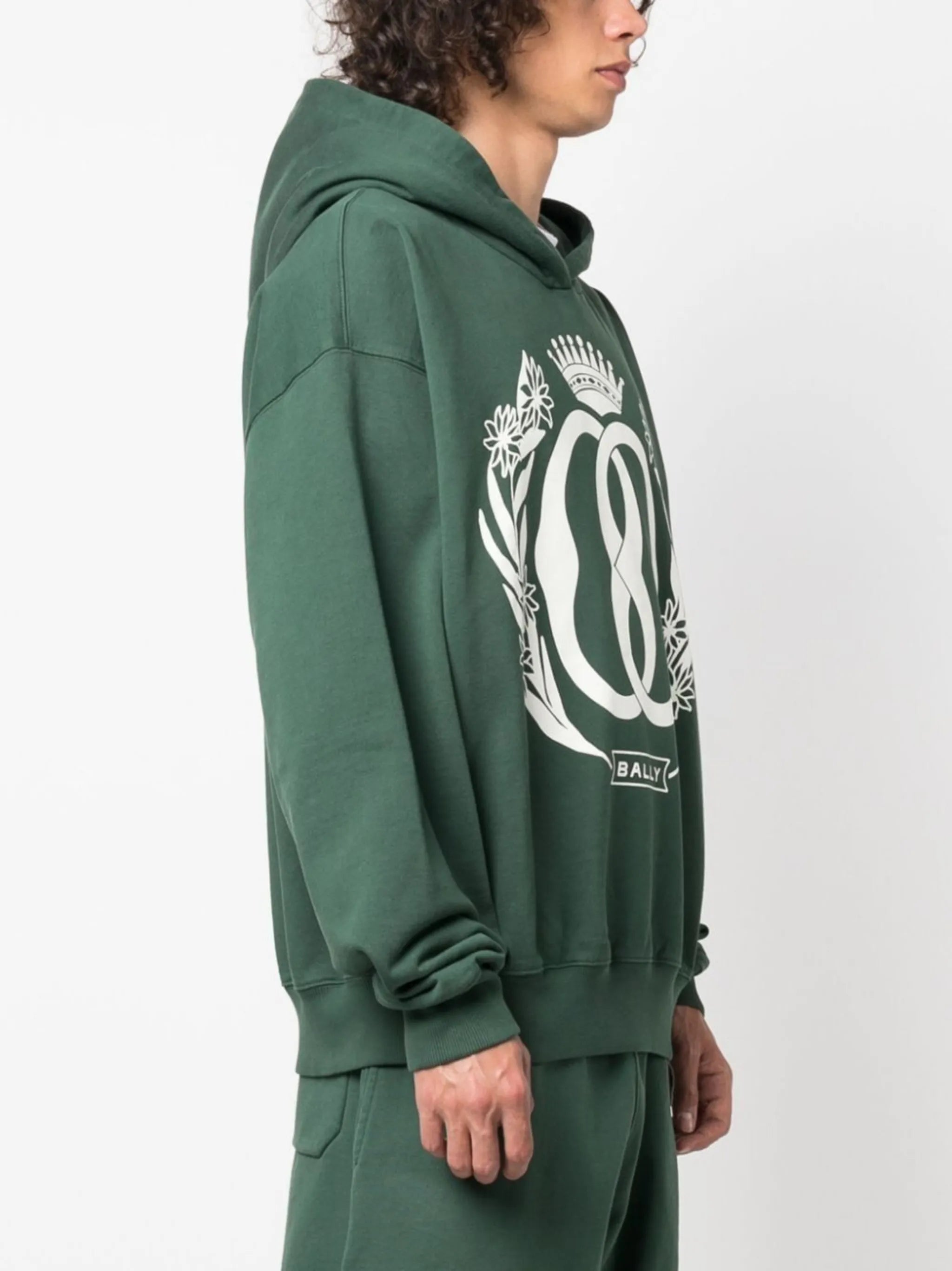 Emblem logo-print cotton hoodie