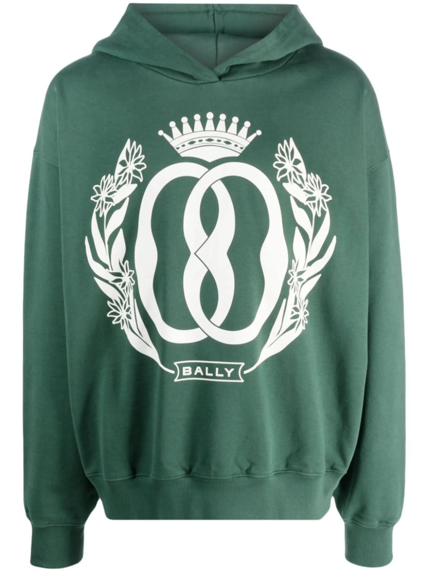 Emblem logo-print cotton hoodie