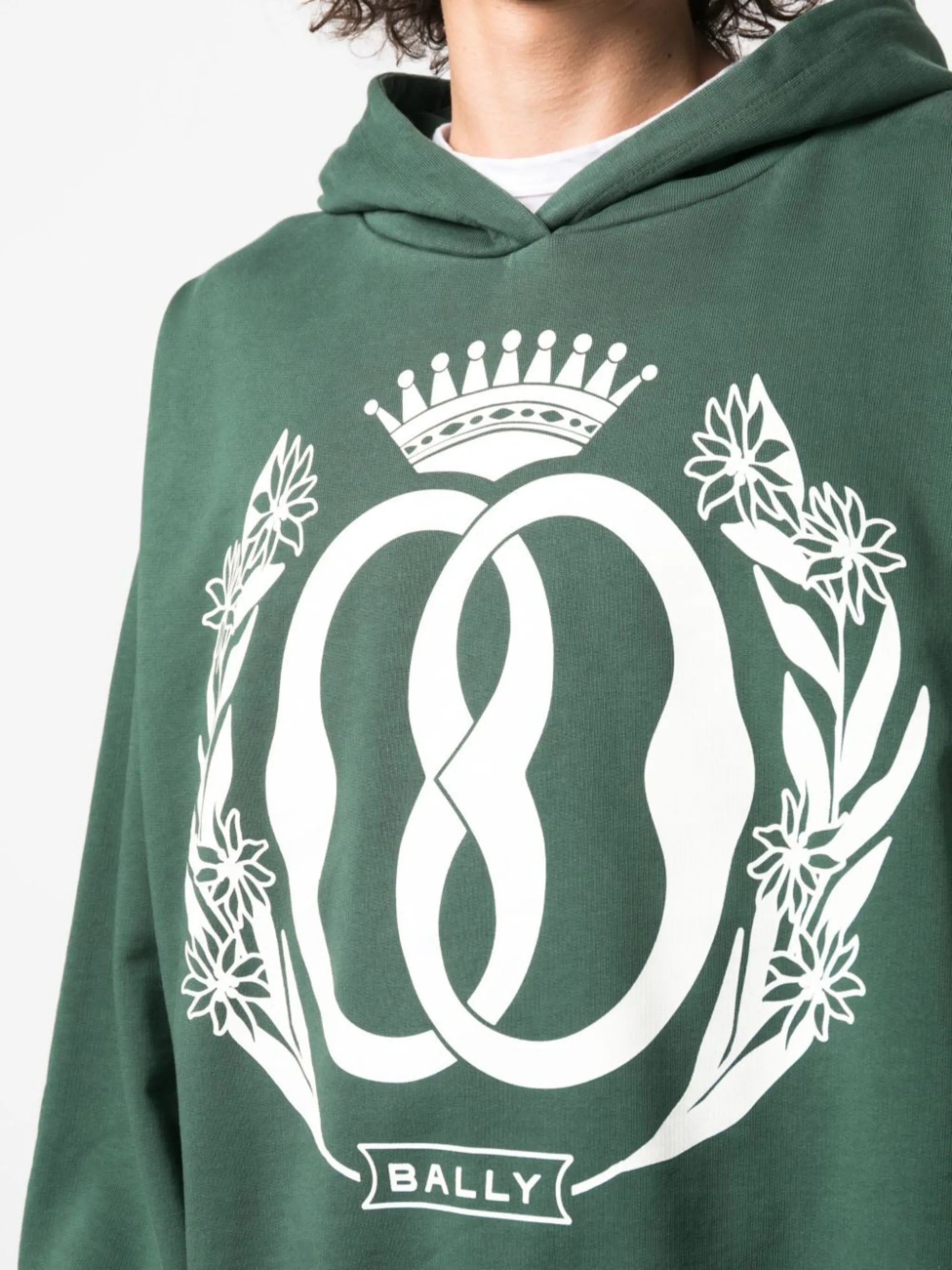 Emblem logo-print cotton hoodie