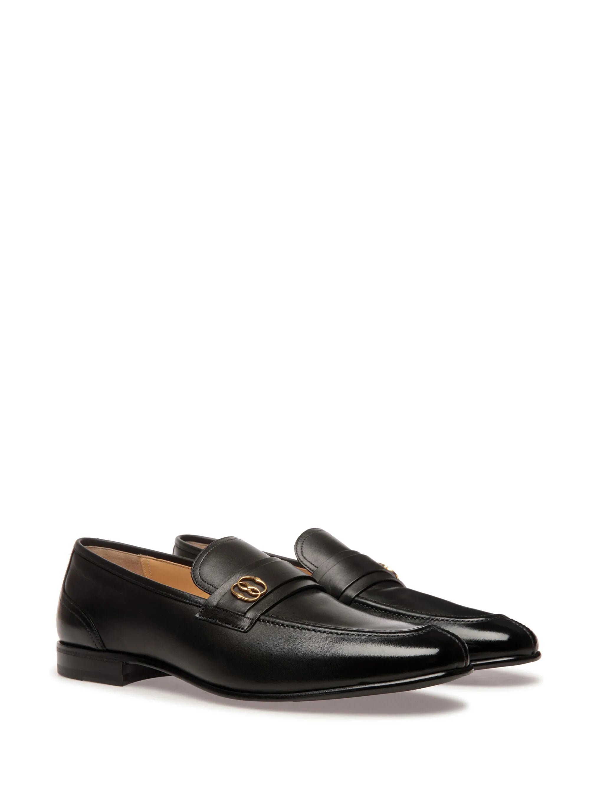 Sadei logo-plaque leather loafers