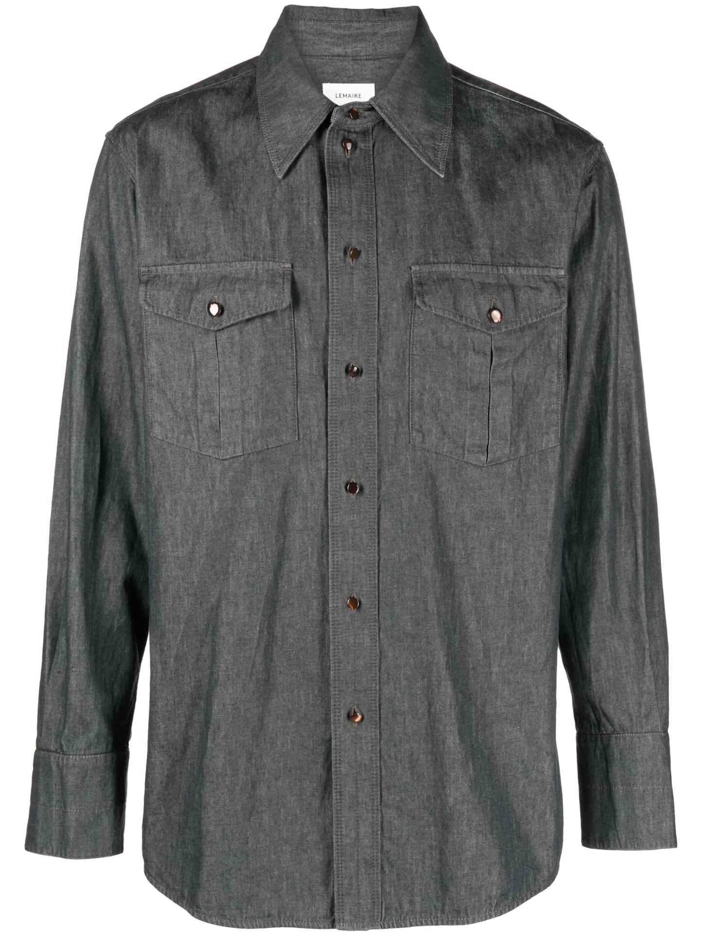straight-point collar cotton shirt