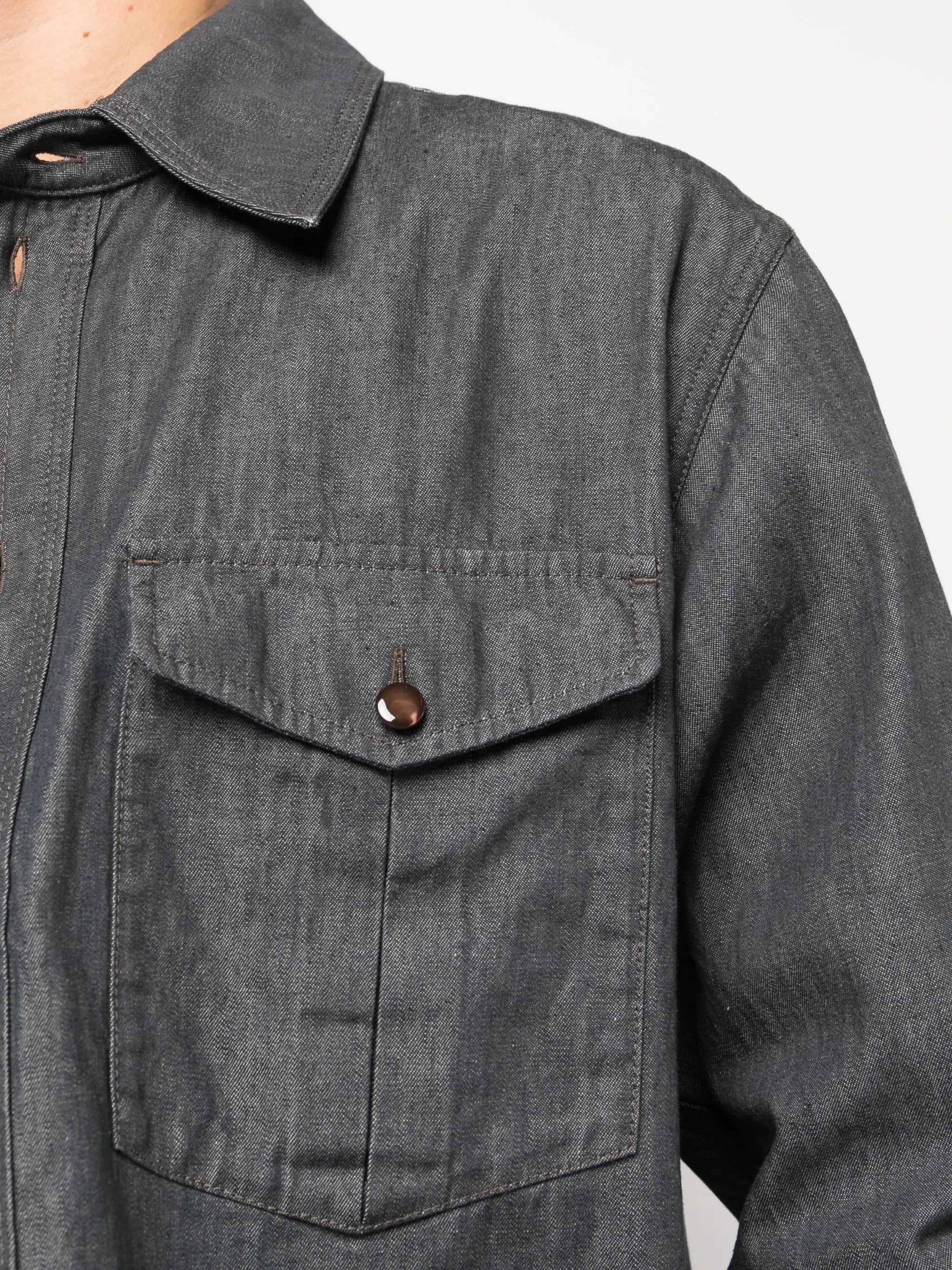 straight-point collar cotton shirt