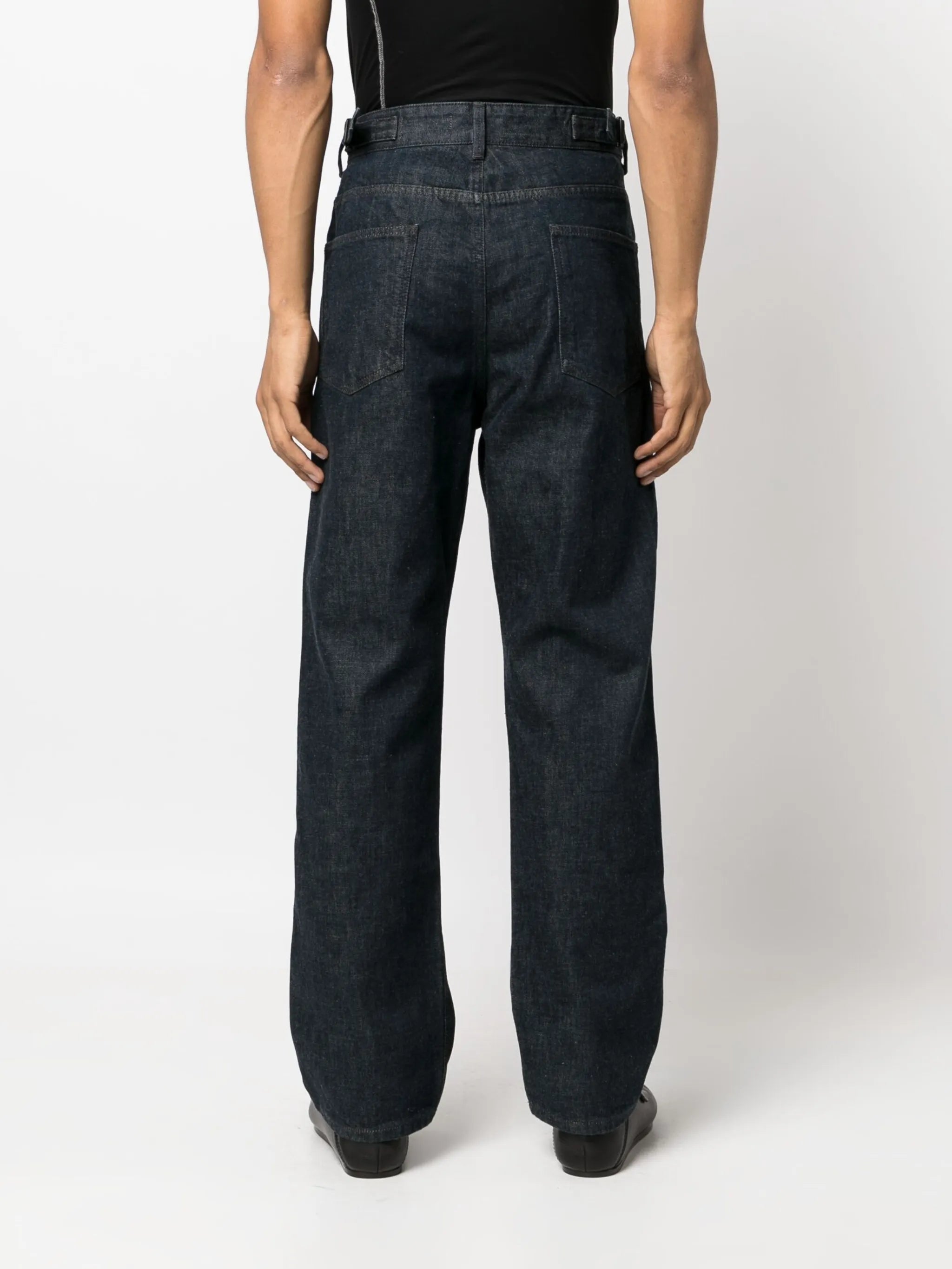 straight-leg cut cotton jeans
