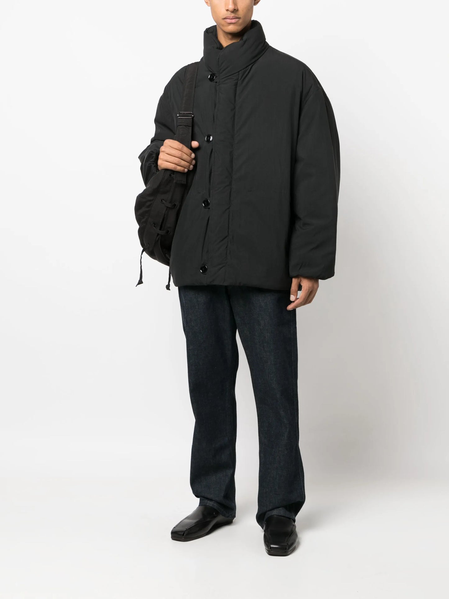 oversized funnel-neck padded jacket
