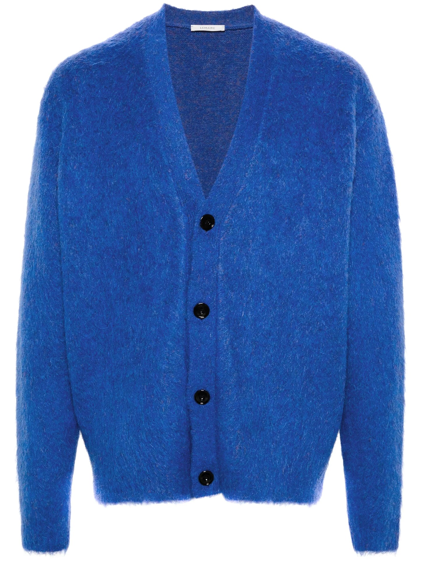 V-neck brushed-knit cardigan