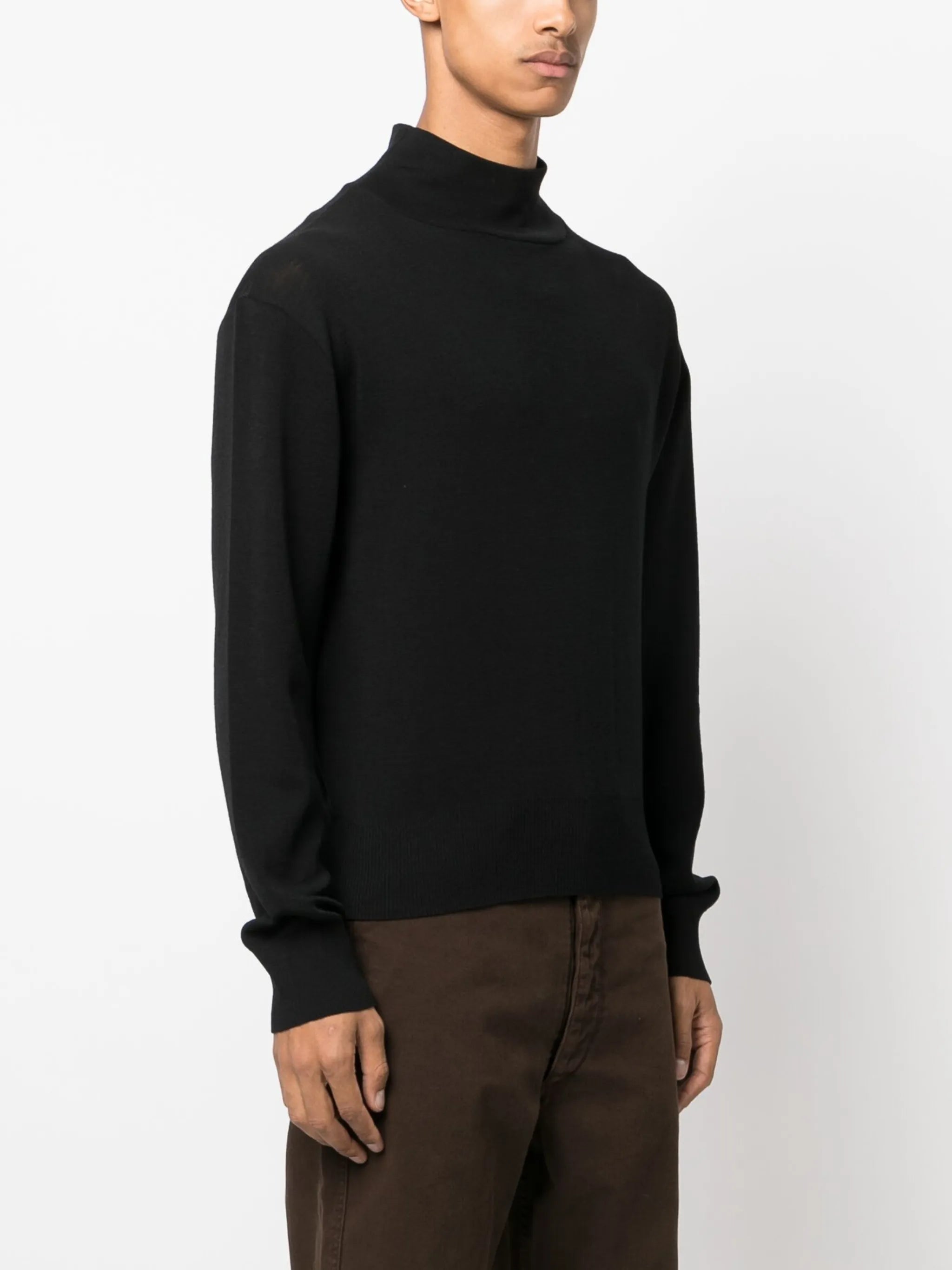 mock-neck wool jumper