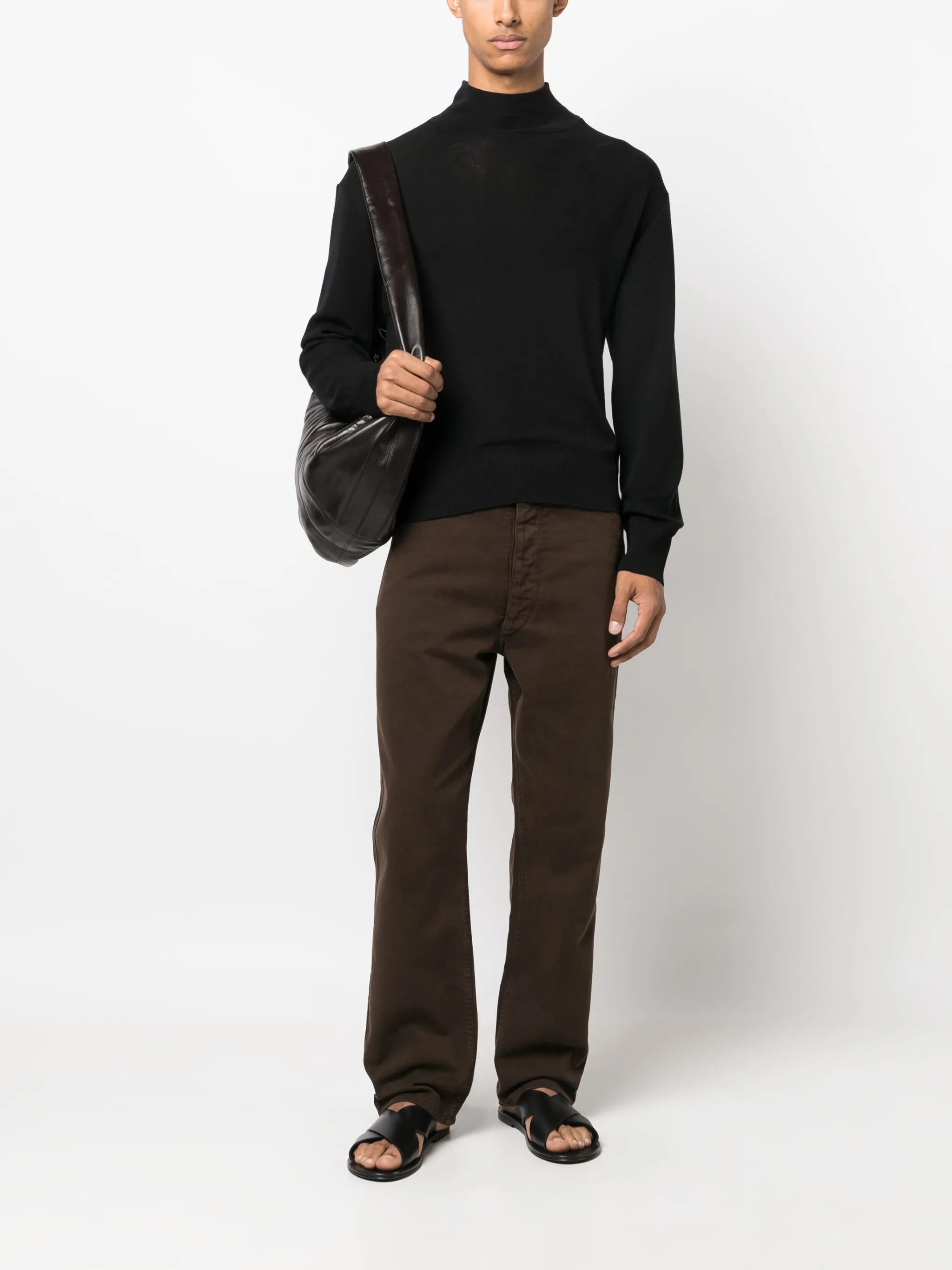 mock-neck wool jumper