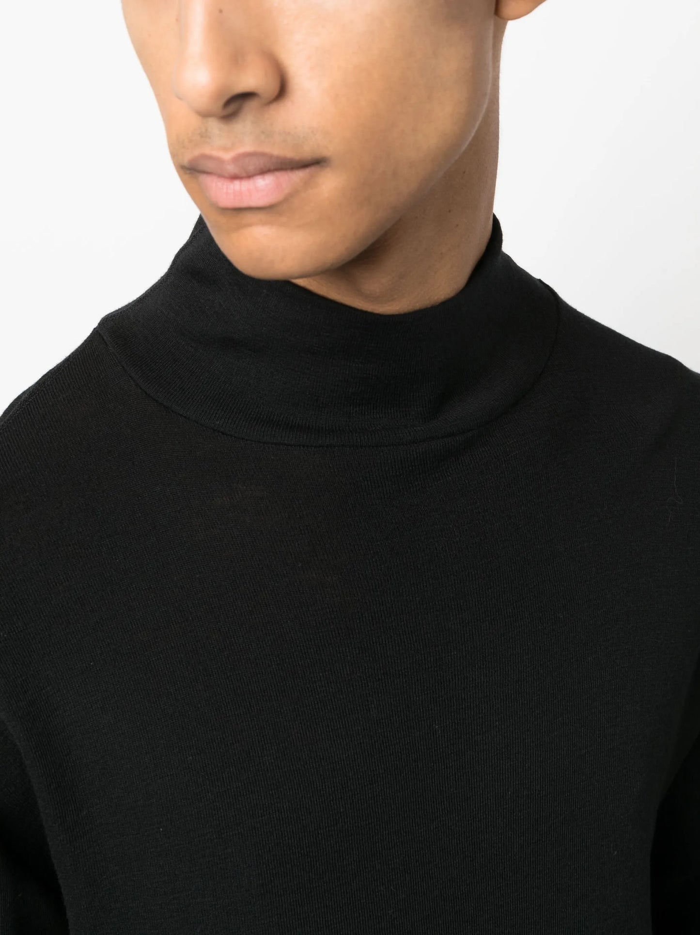 mock-neck wool jumper