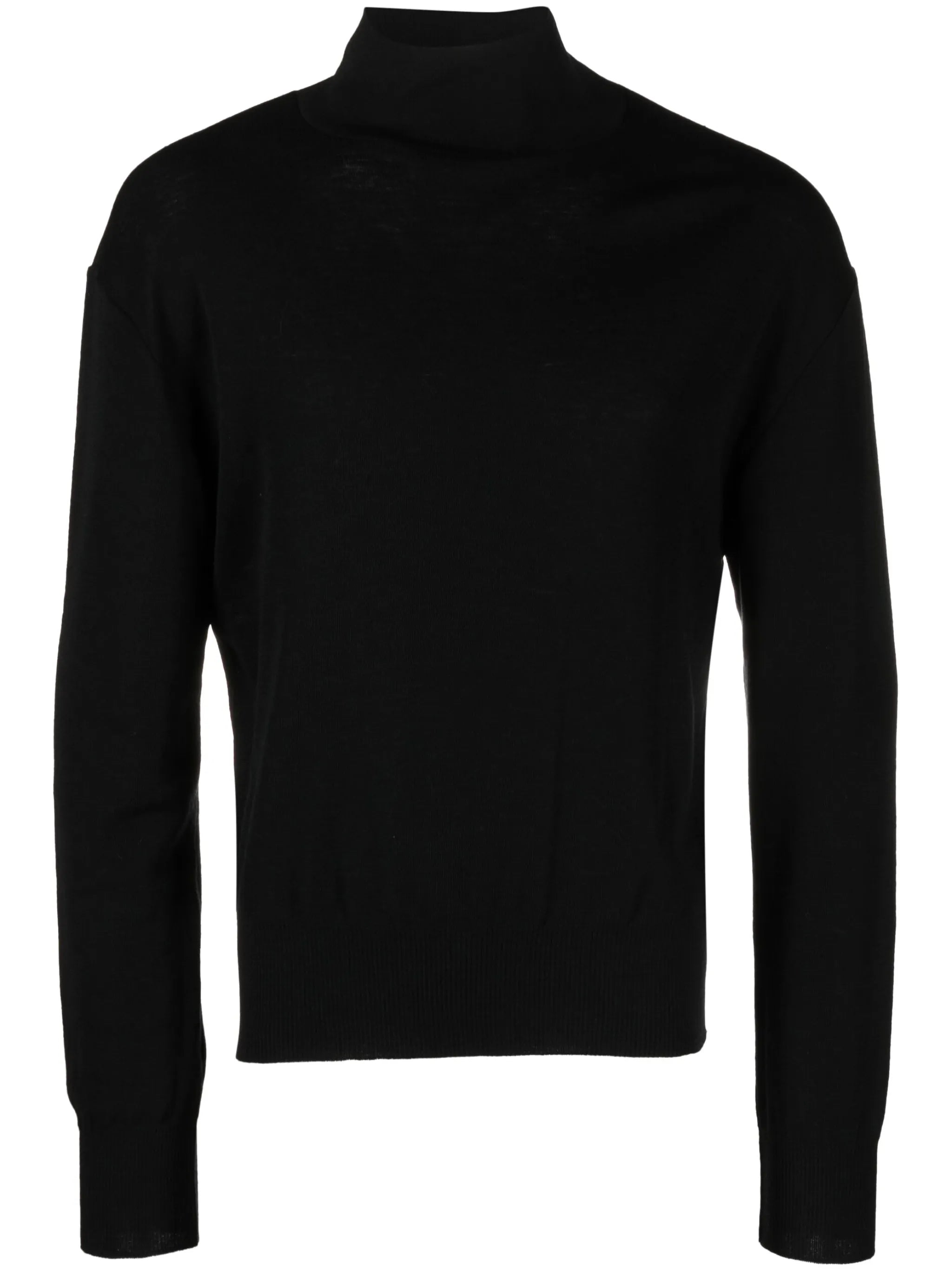 mock-neck wool jumper